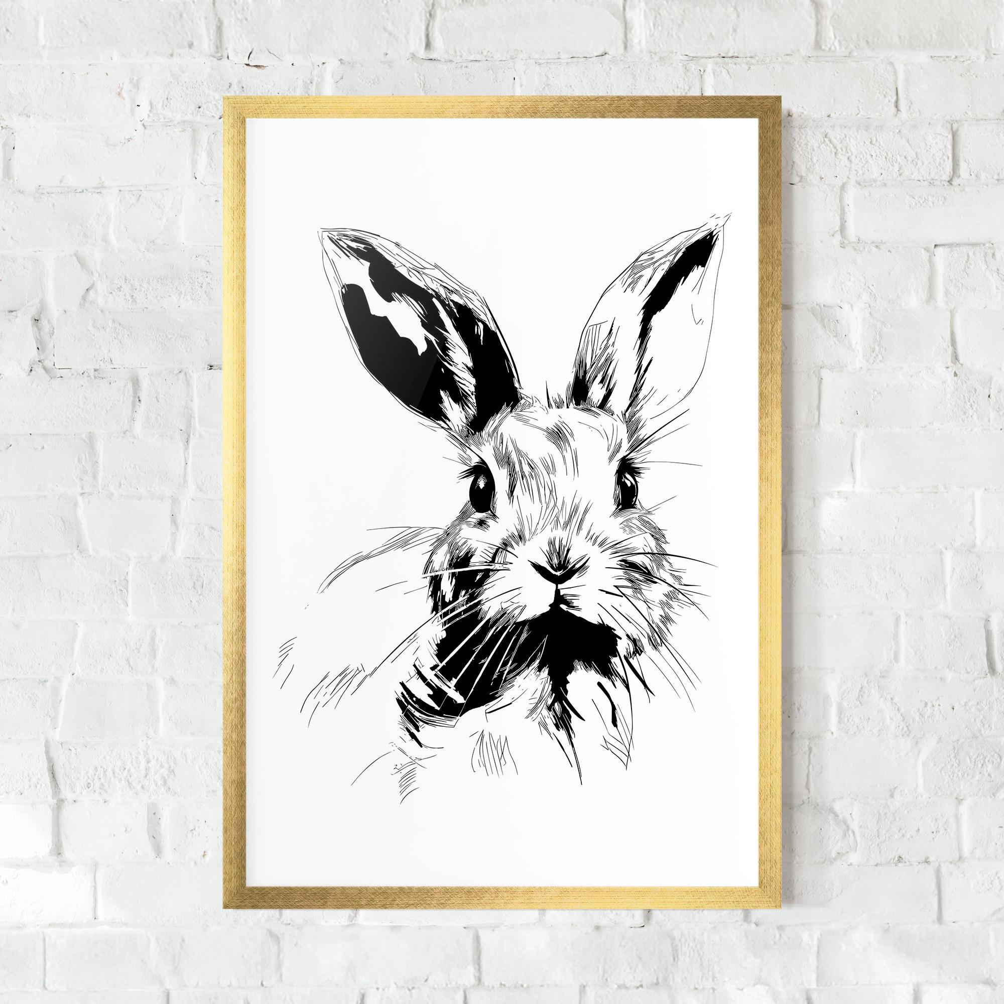 Plakat w Ramie Rabbit Looking mockup 0