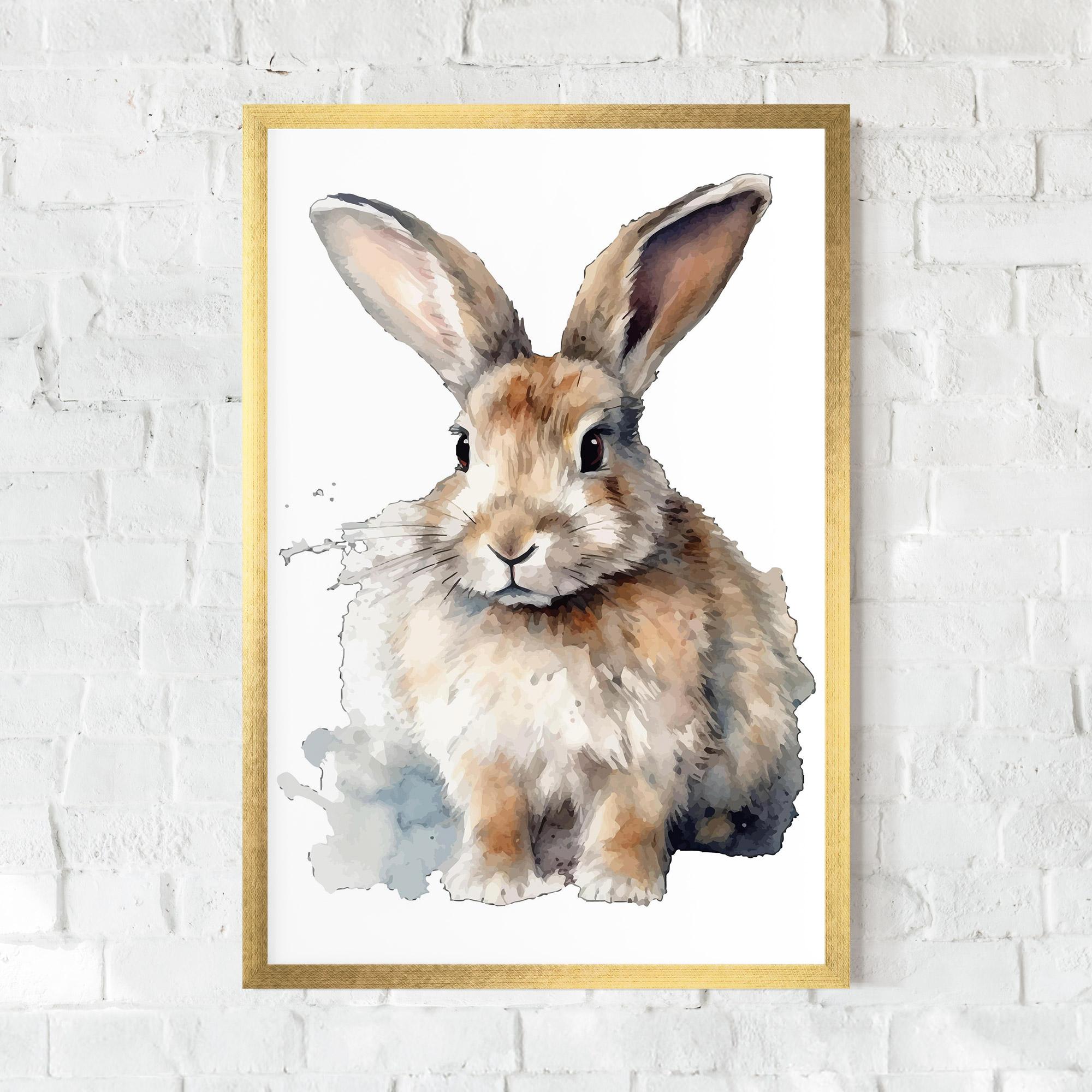 Plakat w Ramie Watercolor Cute Bunny mockup 0