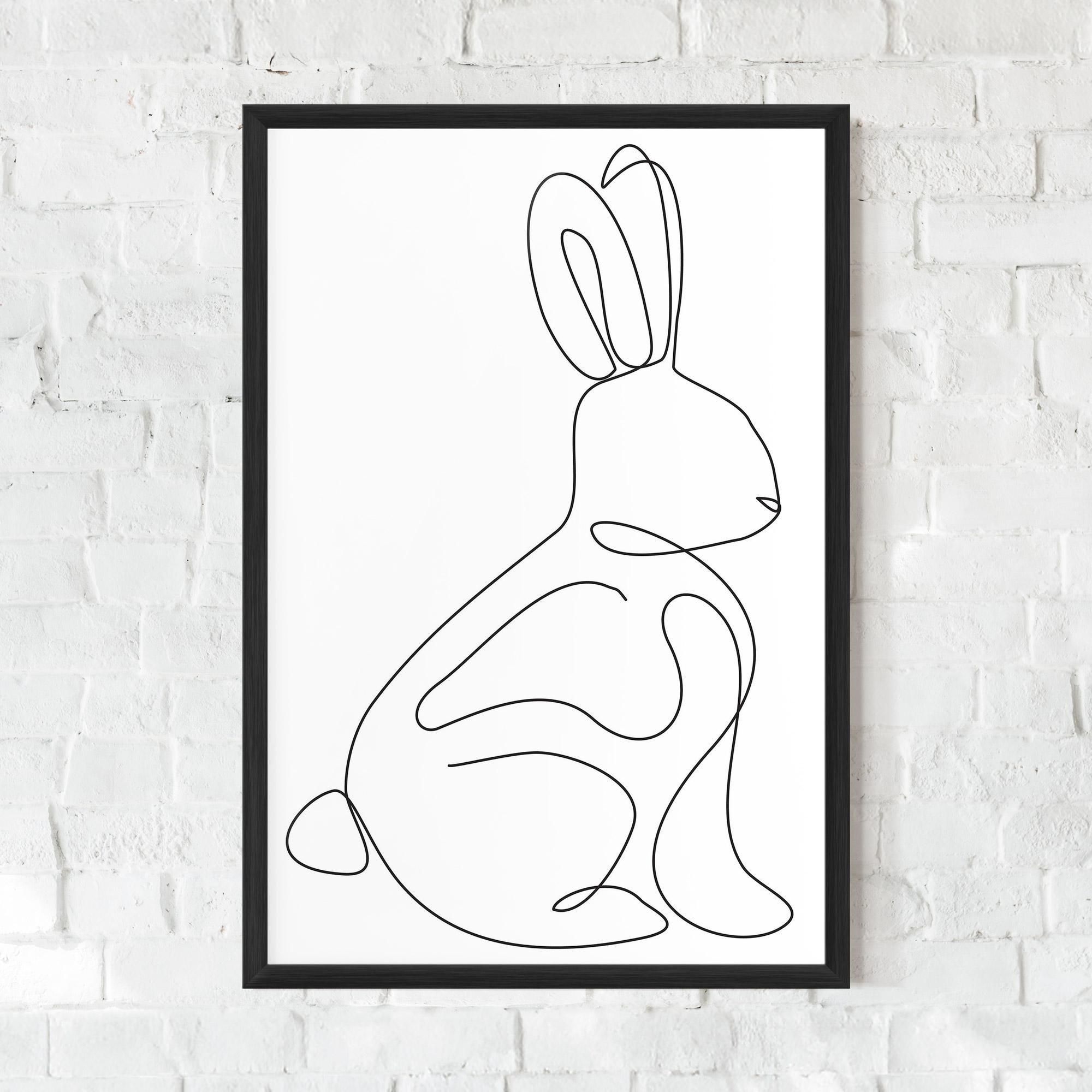 Plakat w Ramie Cute Rabbit mockup 0