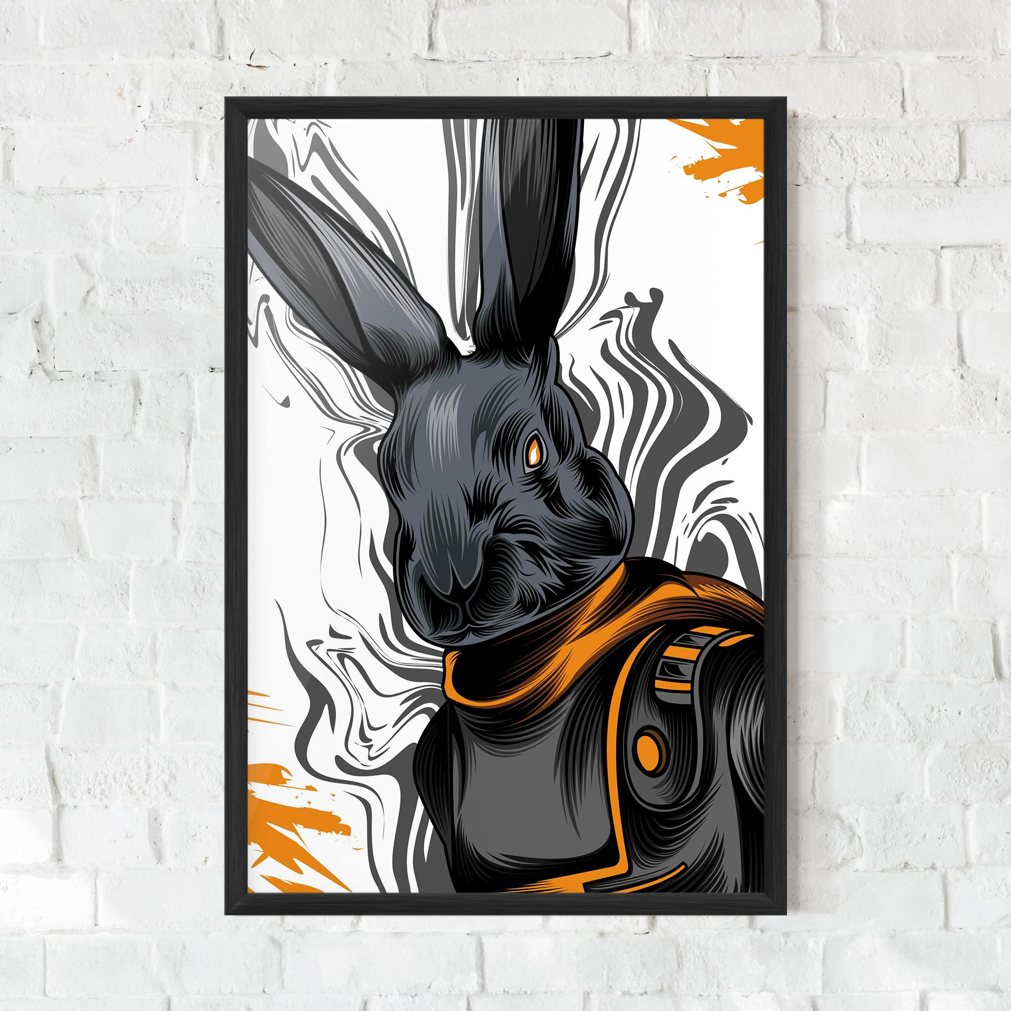Plakat w Ramie Cyborg Yellow Bunny mockup 0