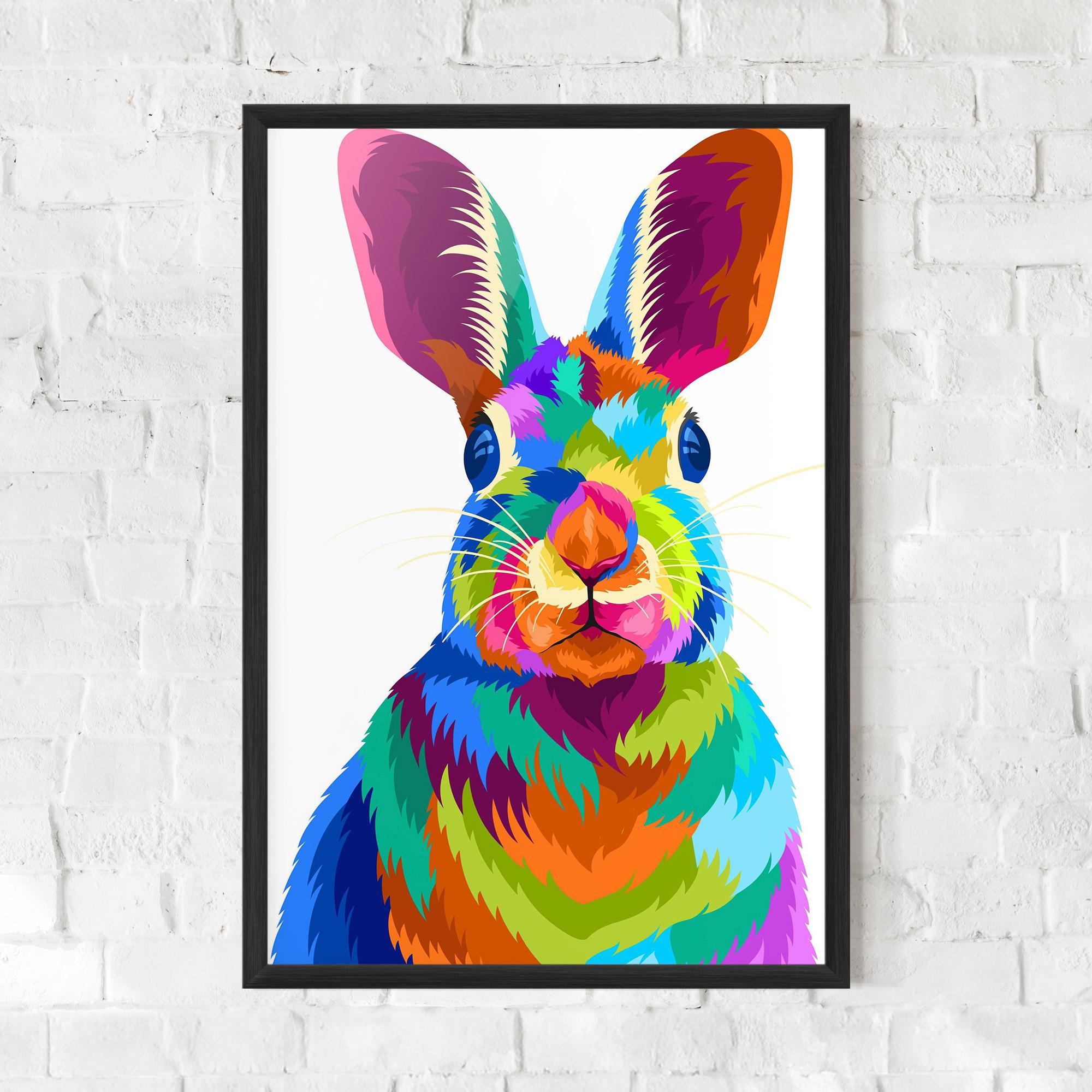 Plakat w Ramie Rabbit Art Style mockup 0