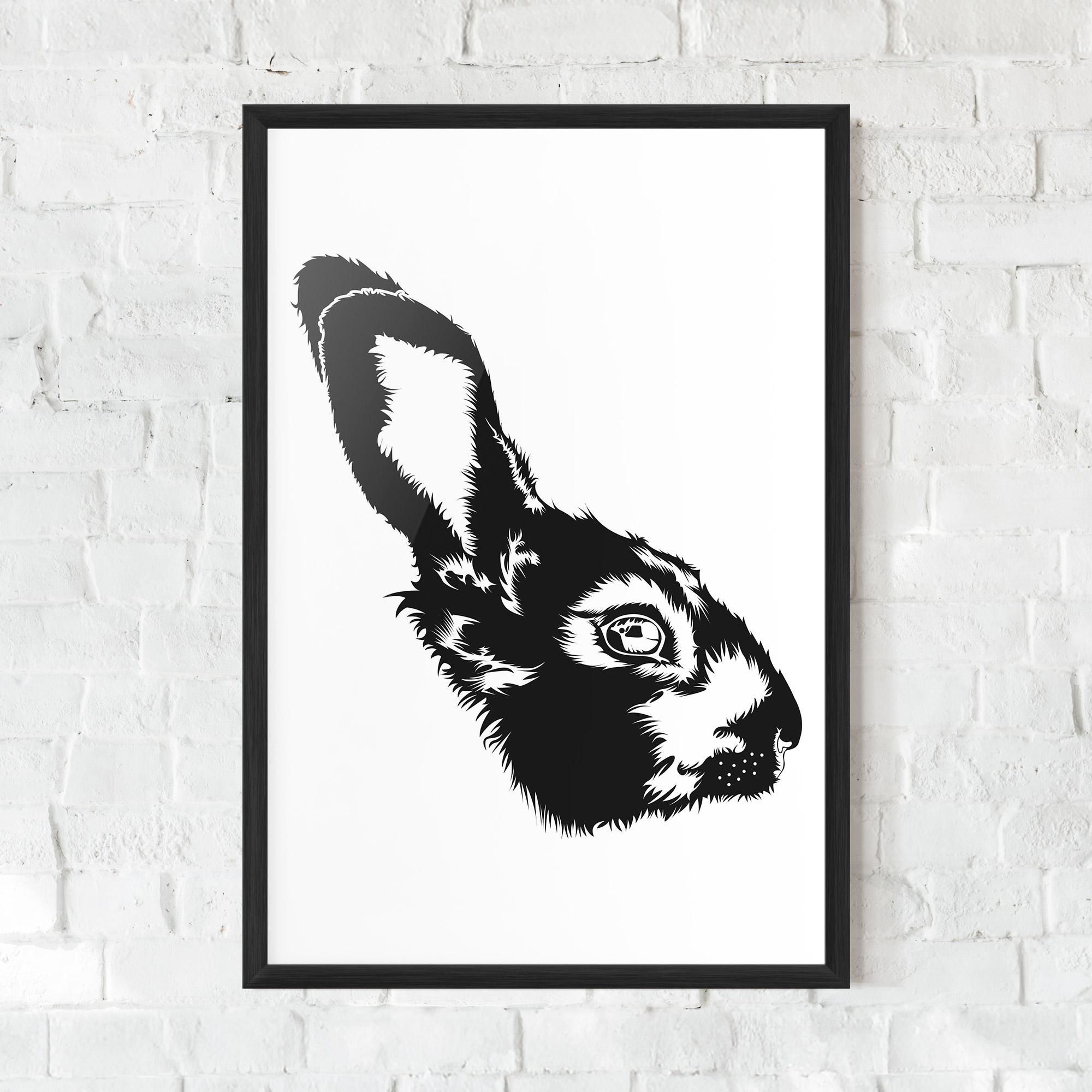 Plakat w Ramie Rabbit Head mockup 0