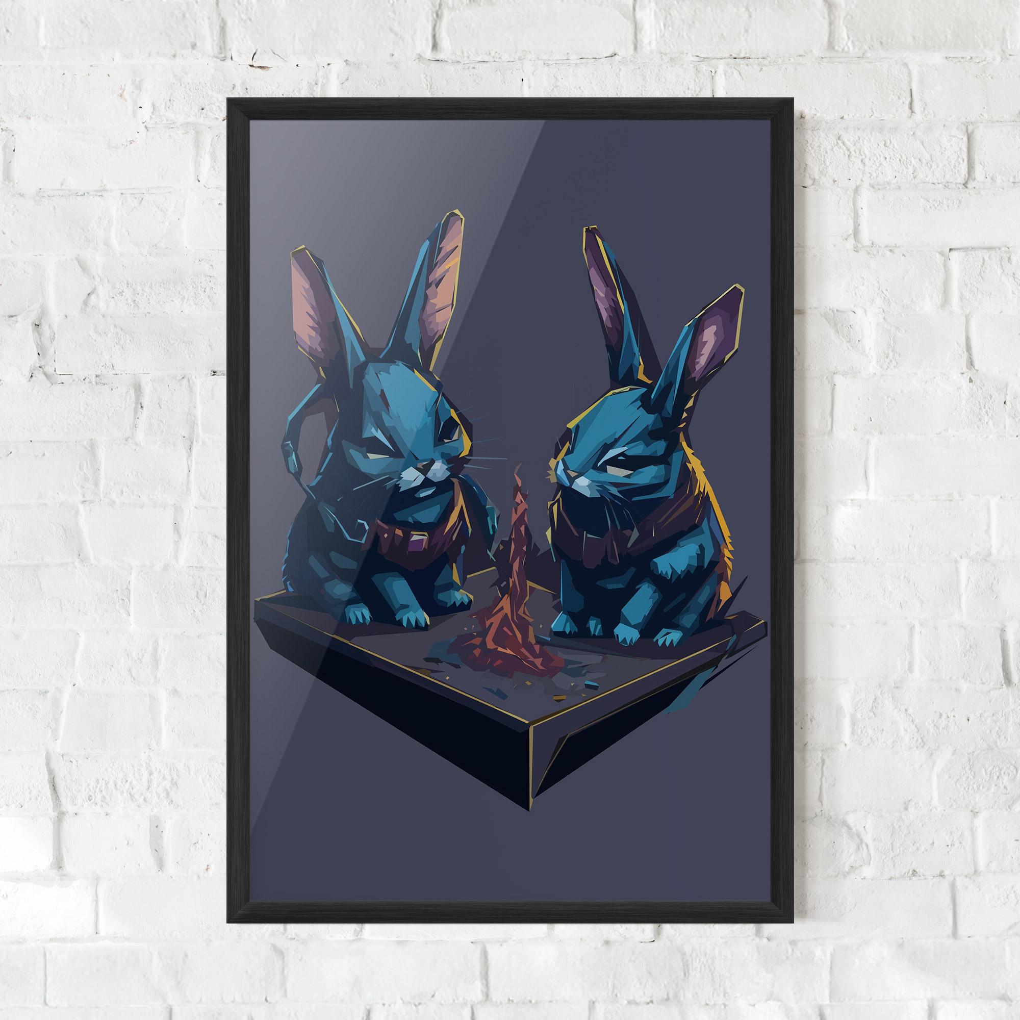 Plakat w Ramie Rabbit Headset mockup 0