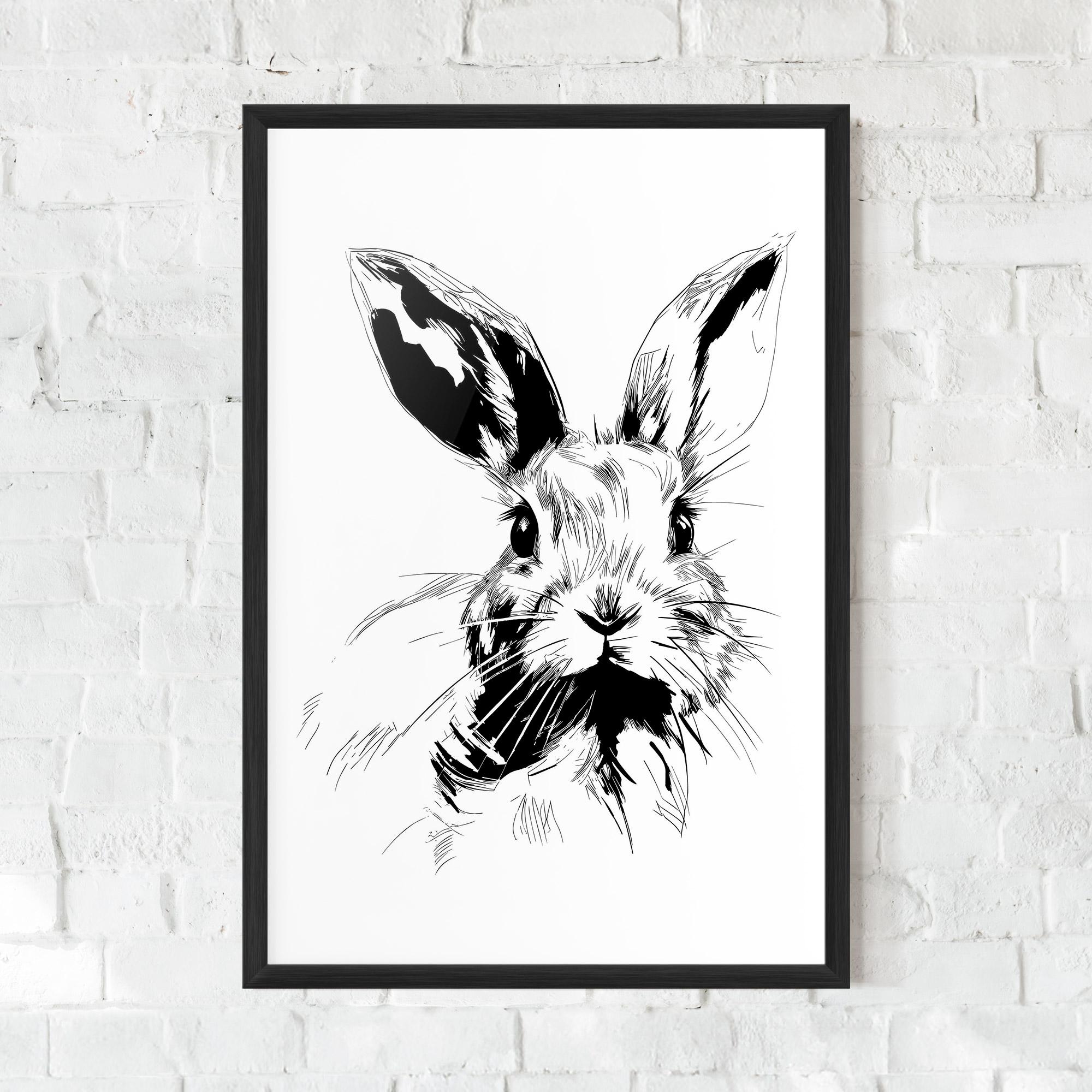 Plakat w Ramie Rabbit Looking mockup 0