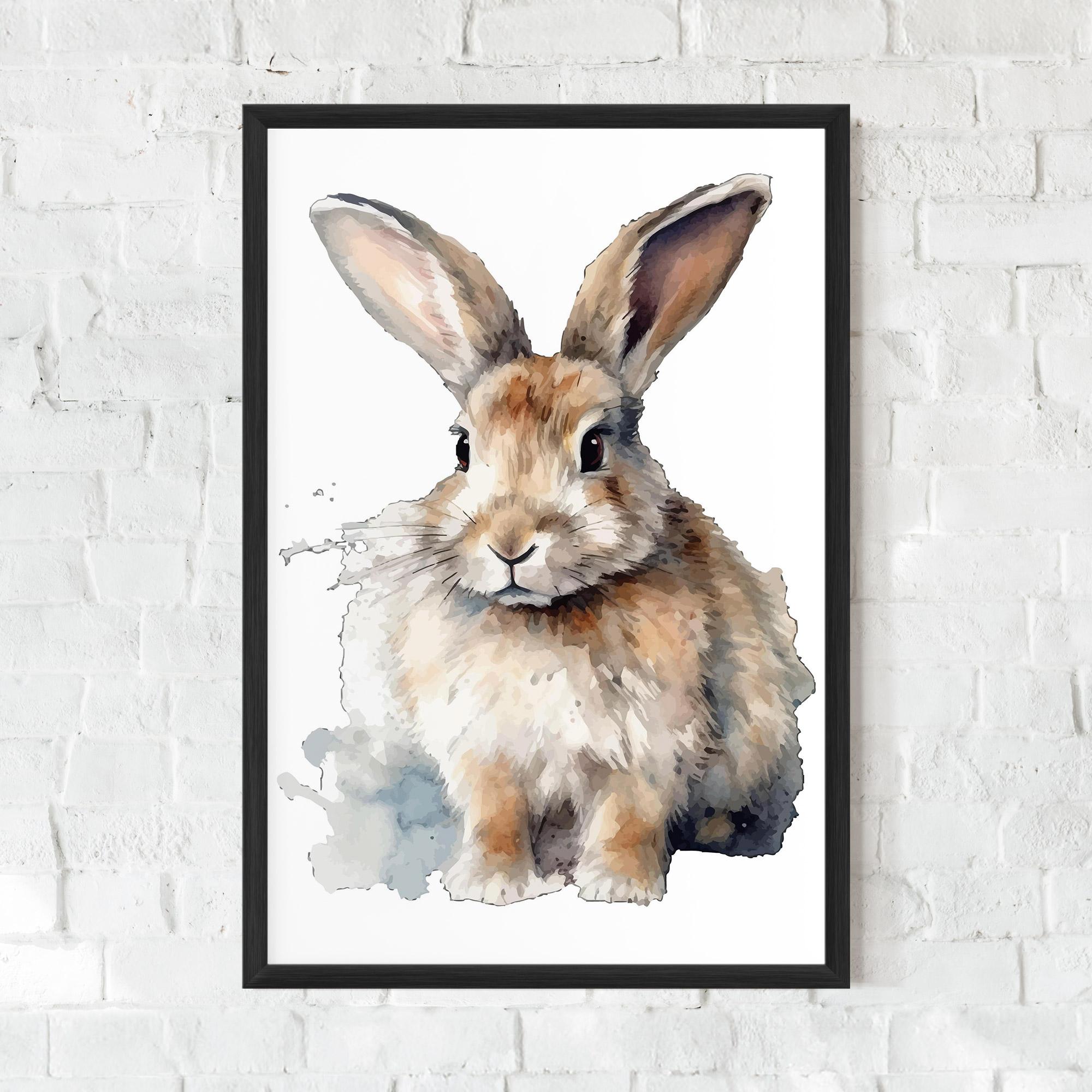 Plakat w Ramie Watercolor Cute Bunny mockup 0