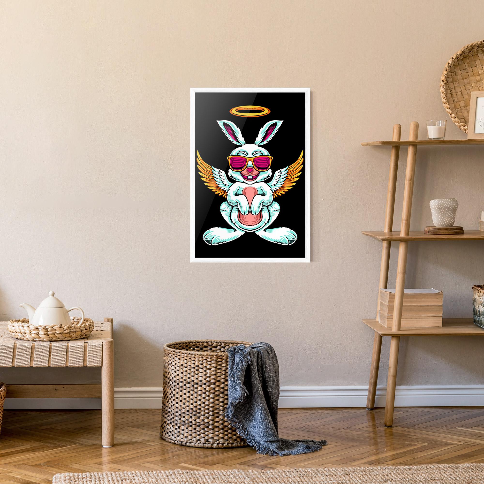 Plakat w Ramie Angel Cool Bunny mockup 9