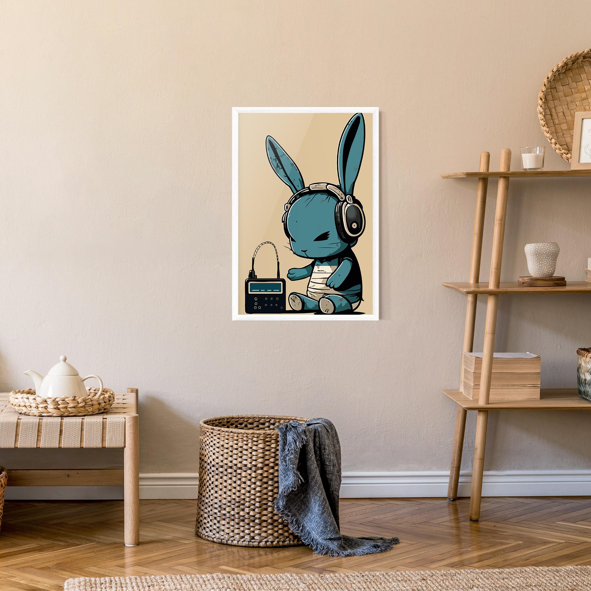 Plakat w Ramie Blue Baby Bunny mockup 9