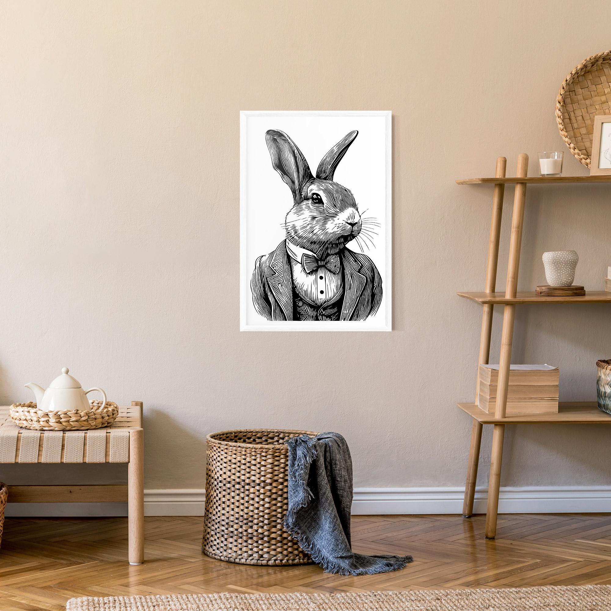 Plakat w Ramie Bunny In Suit mockup 9
