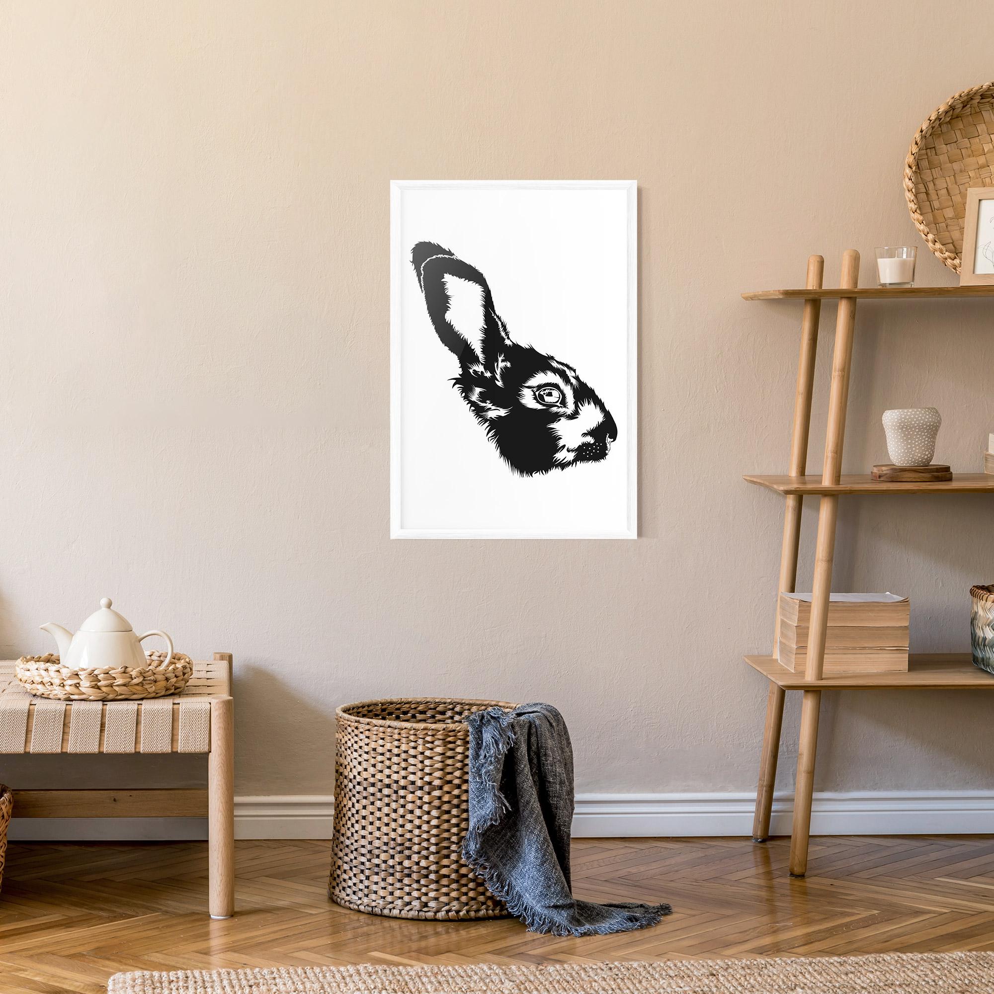 Plakat w Ramie Rabbit Head mockup 9