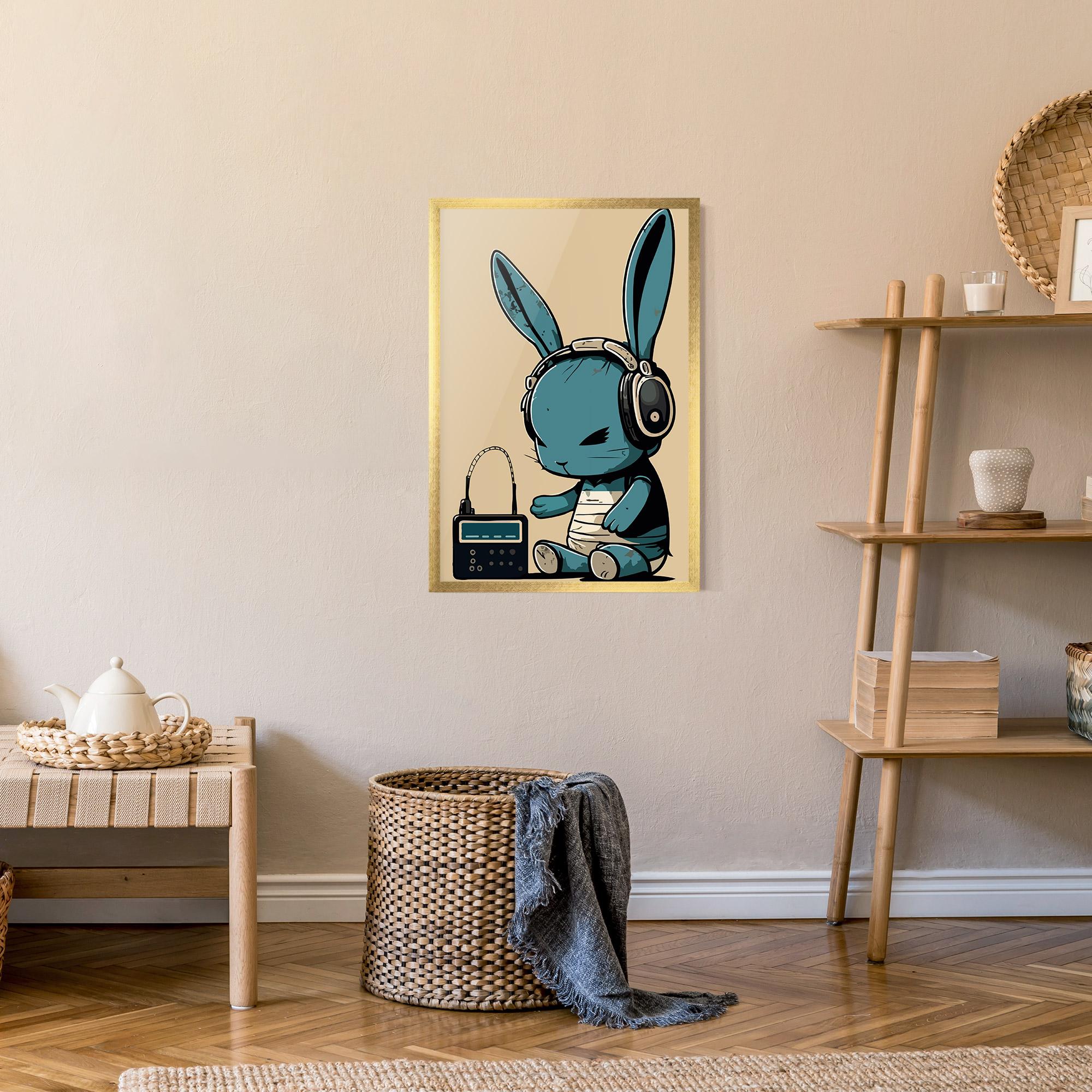 Plakat w Ramie Blue Baby Bunny mockup 9