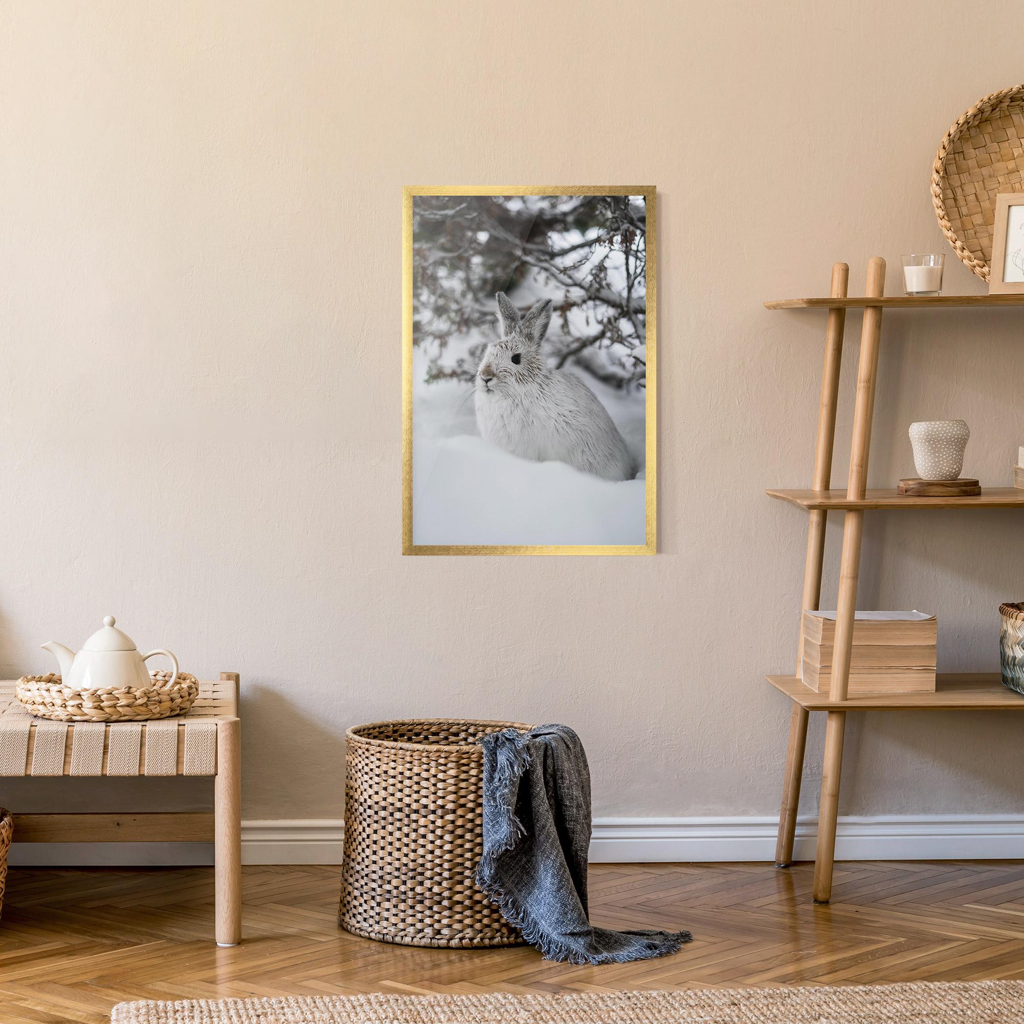 Plakat w Ramie Bunny In Snow mockup 9