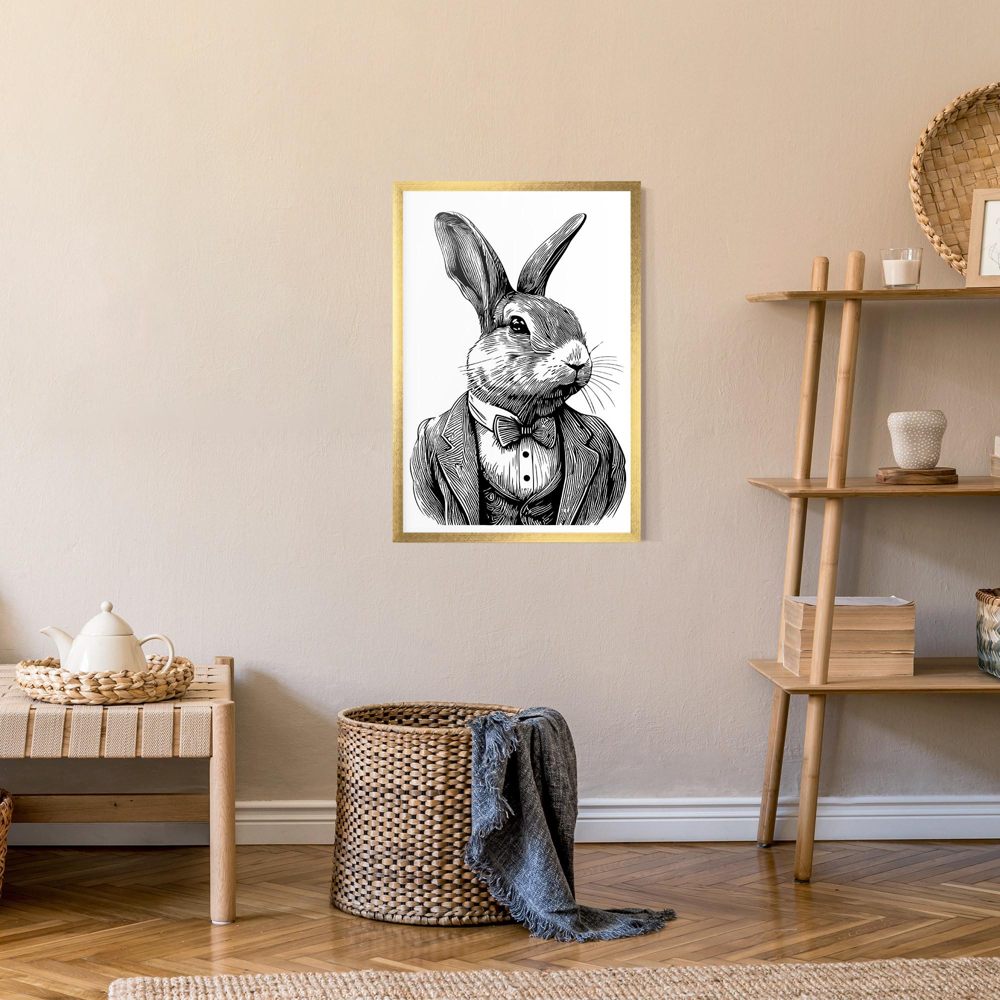 Plakat w Ramie Bunny In Suit mockup 9