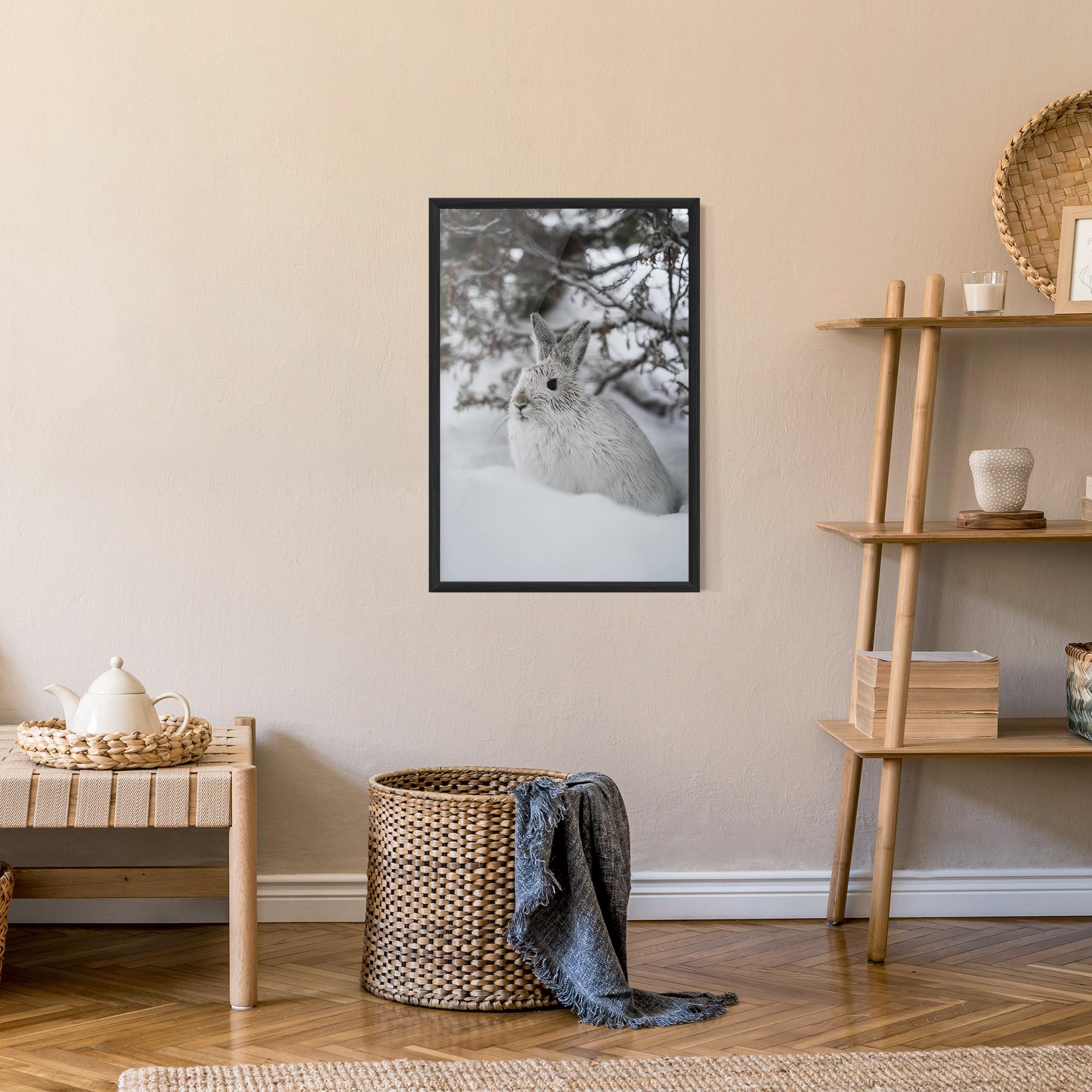 Plakat w Ramie Bunny In Snow mockup 9