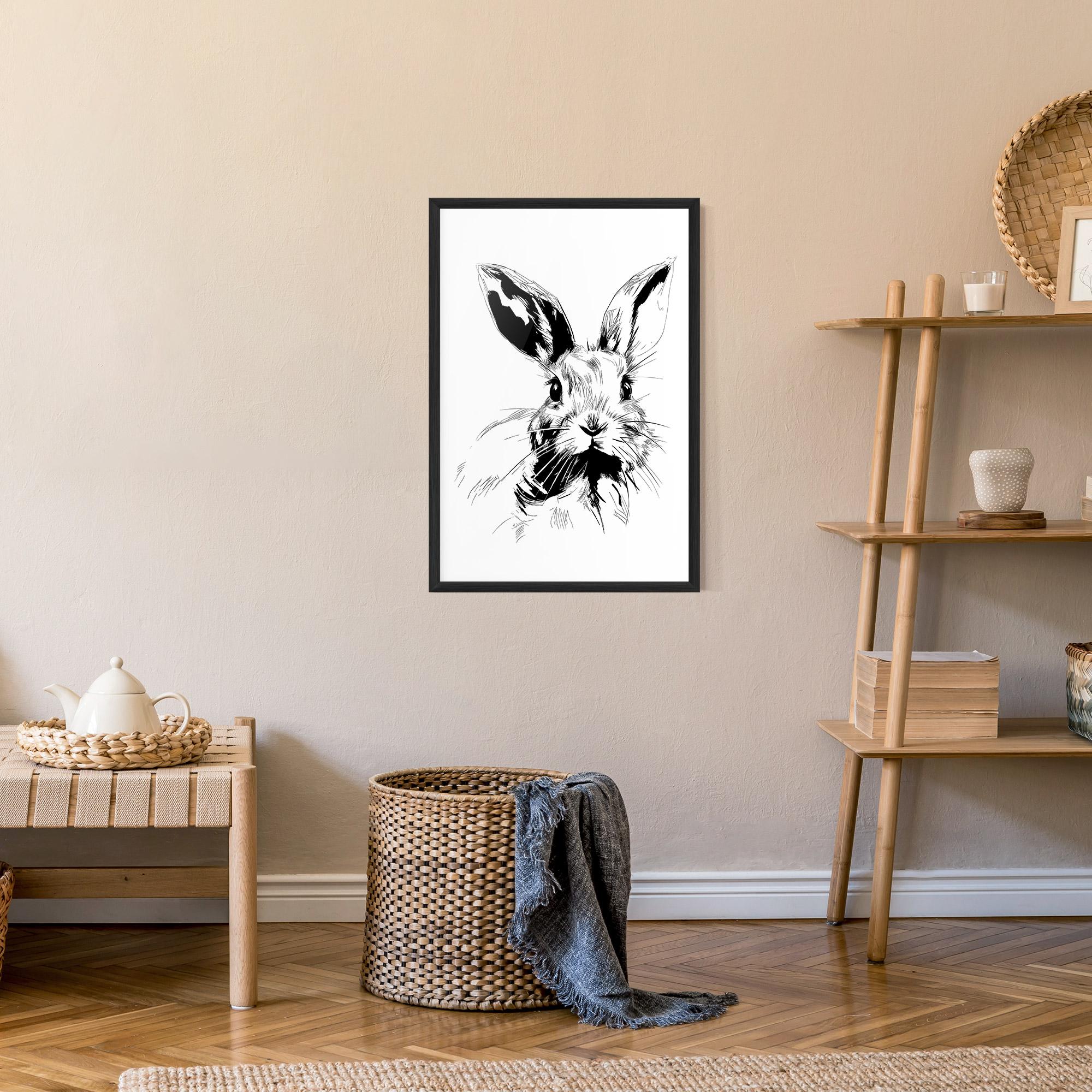 Plakat w Ramie Rabbit Looking mockup 9
