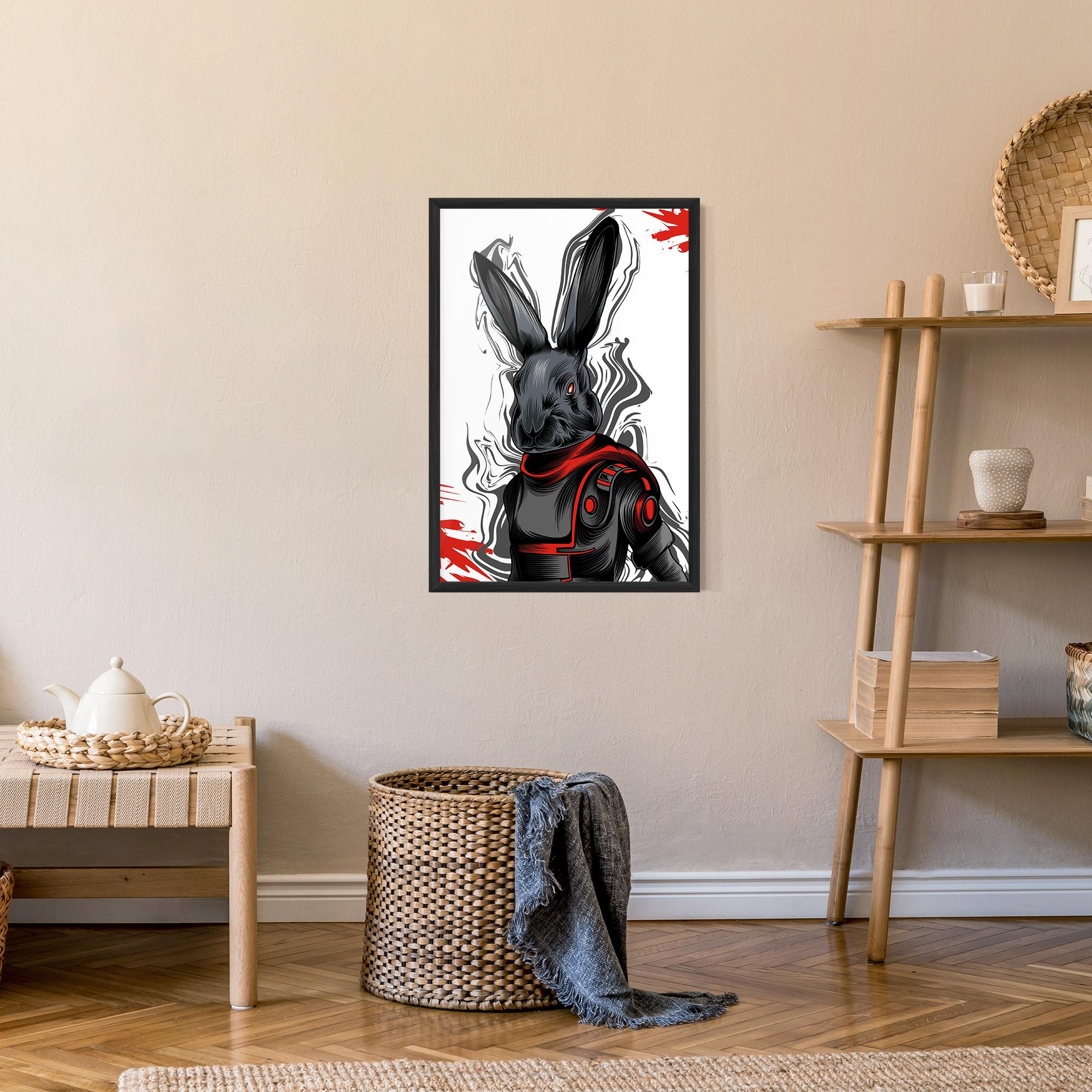 Plakat w Ramie Red Robot Bunny mockup 9