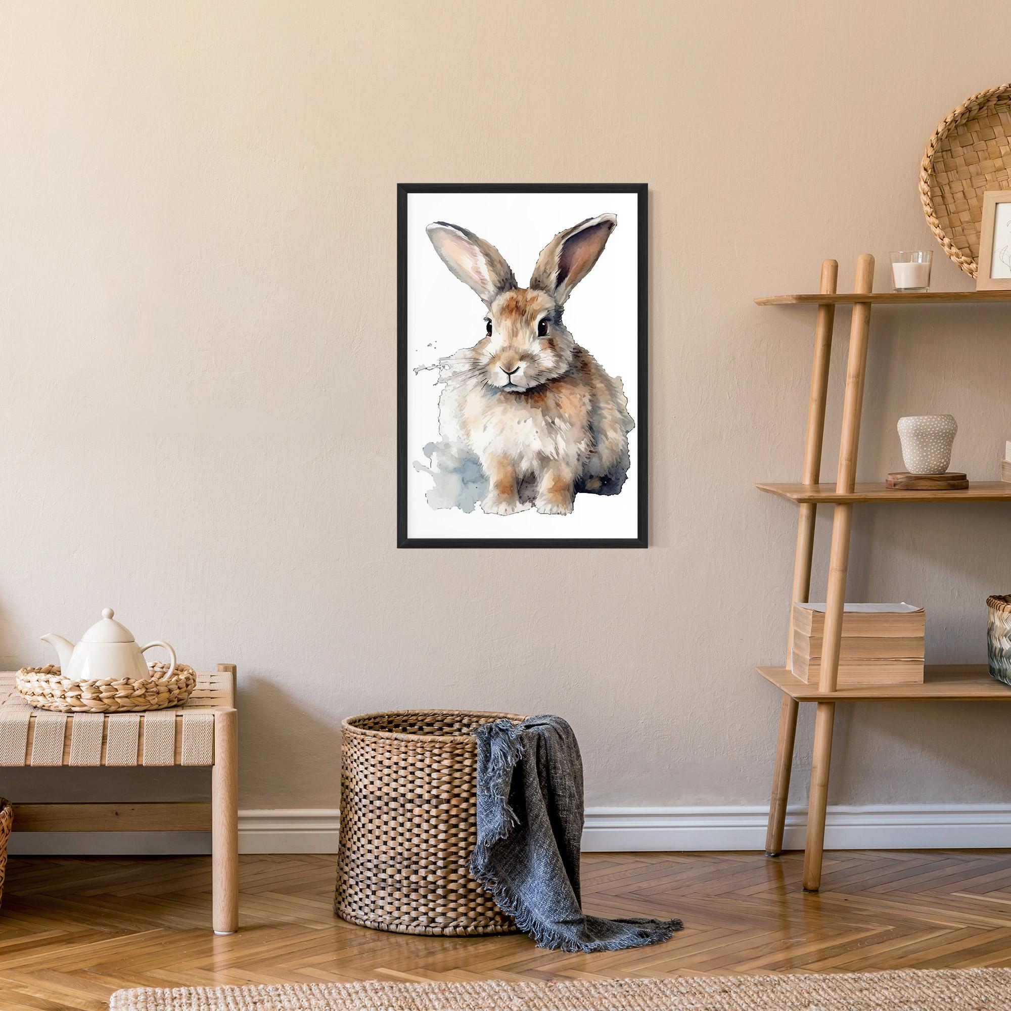 Plakat w Ramie Watercolor Cute Bunny mockup 9
