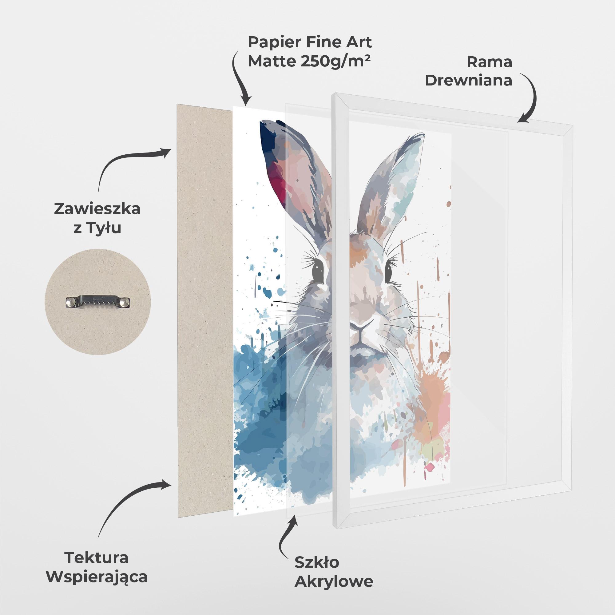 Plakat w Ramie Bunny Art Splash mockup 1