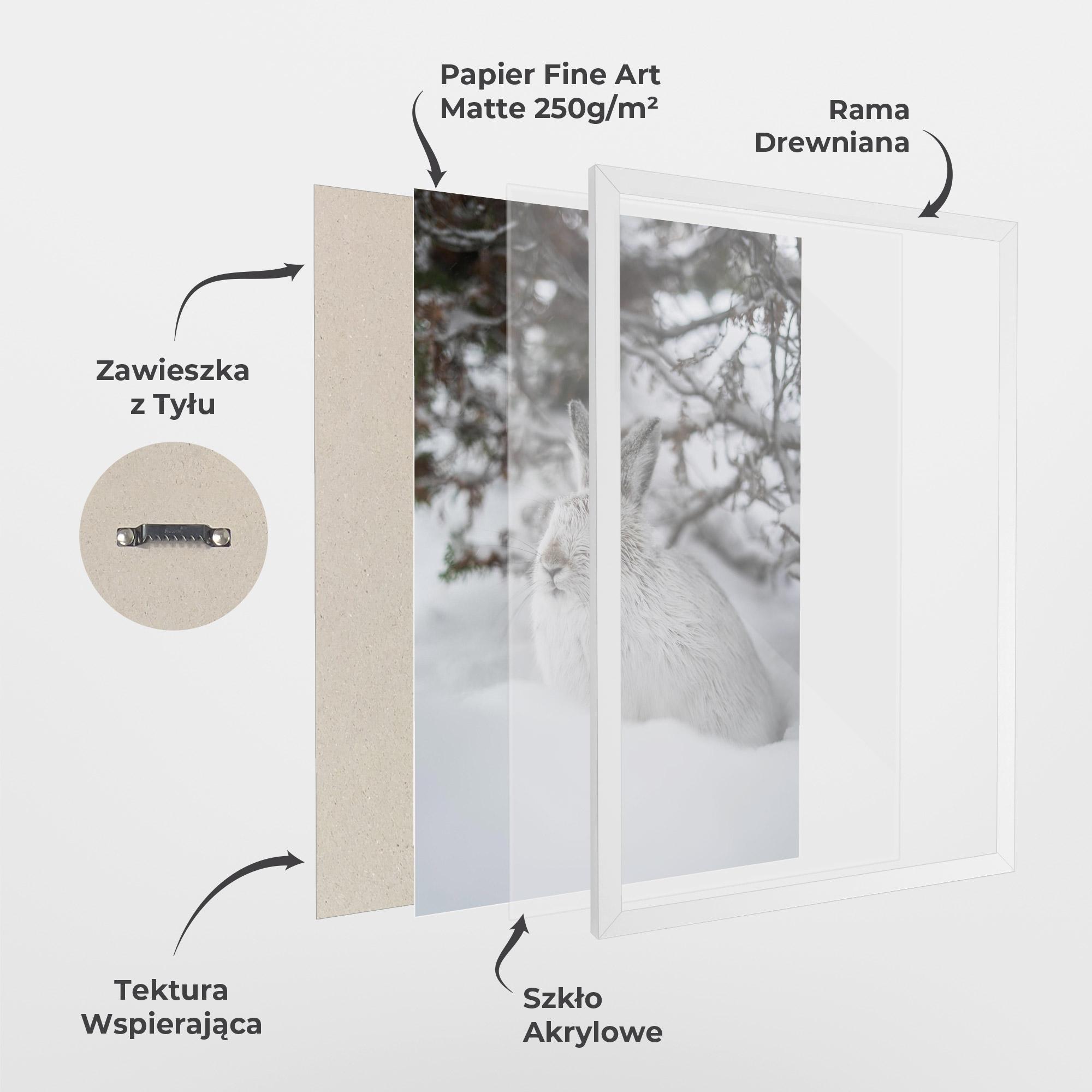 Plakat w Ramie Bunny In Snow mockup 1