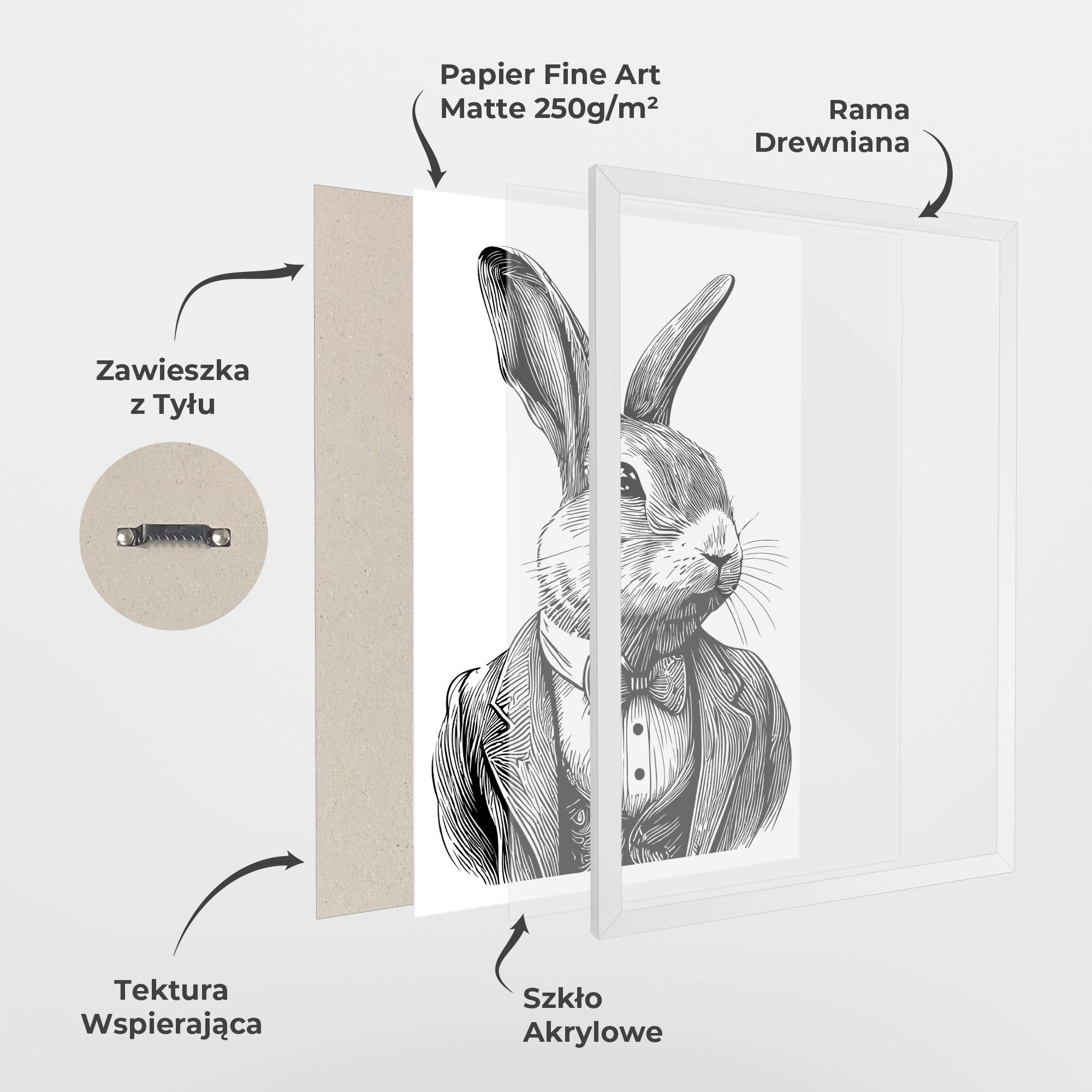 Plakat w Ramie Bunny In Suit mockup 1