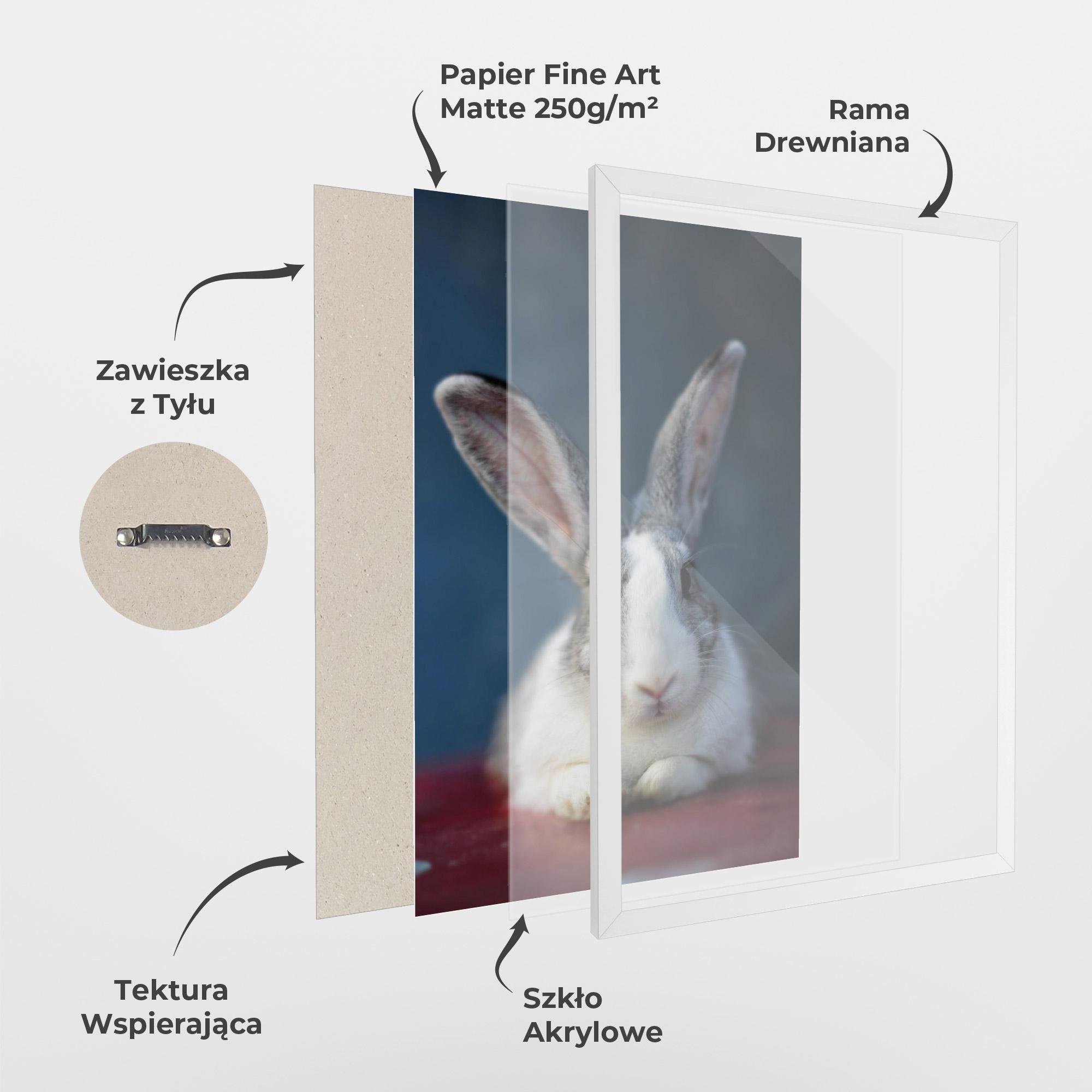 Plakat w Ramie Cute Grey Bunny mockup 1