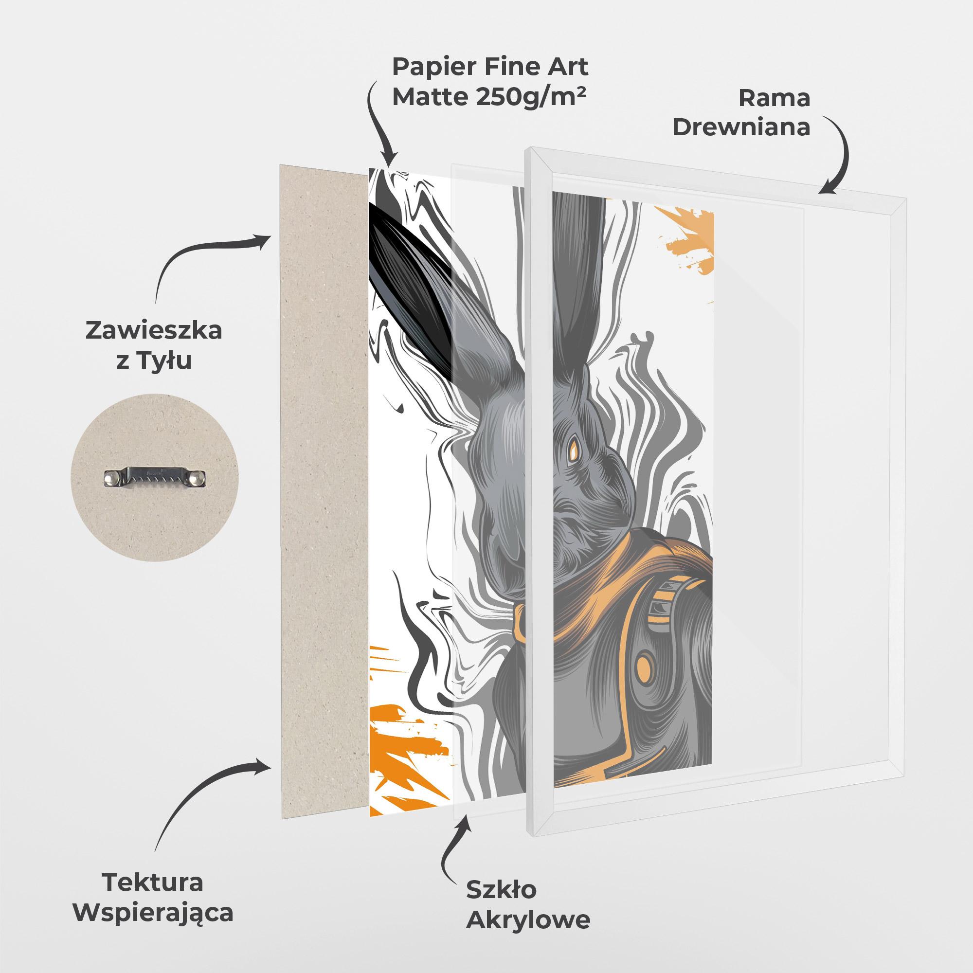 Plakat w Ramie Cyborg Yellow Bunny mockup 1