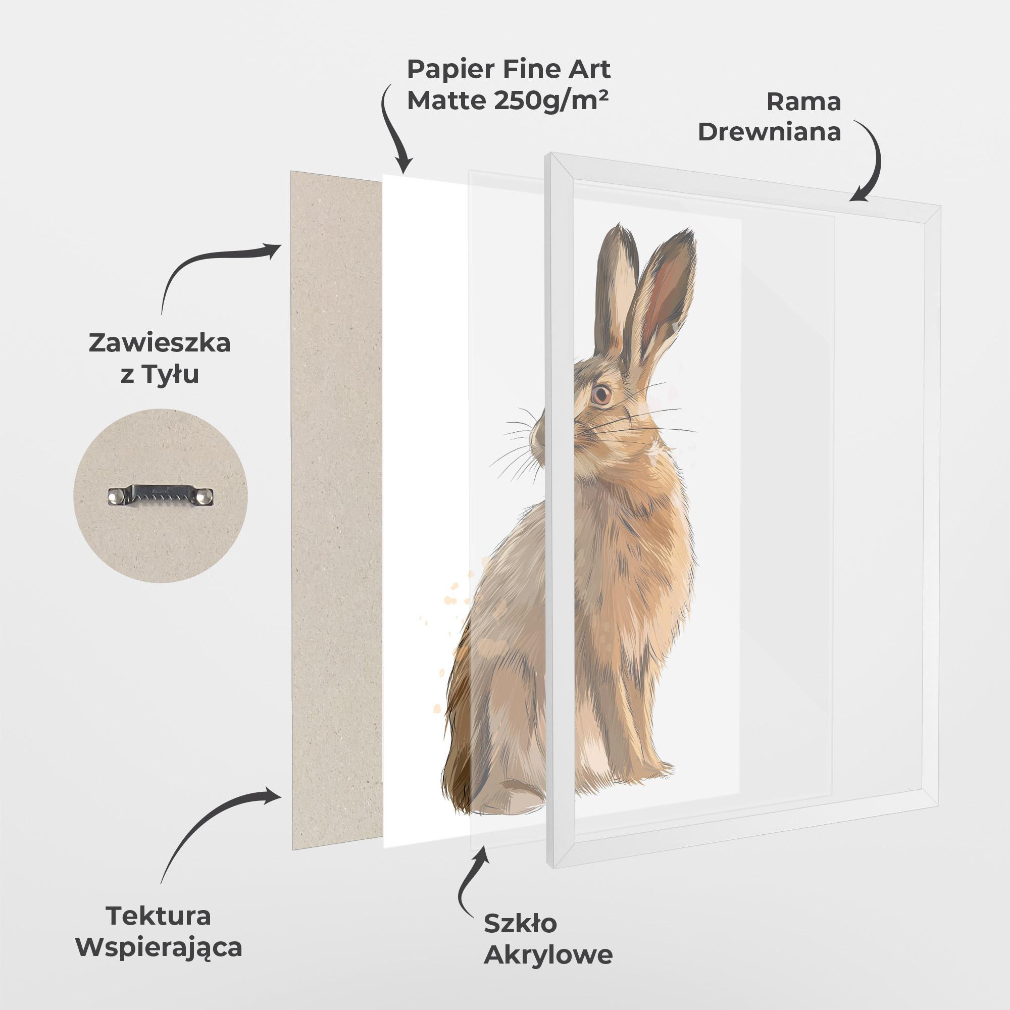 Plakat w Ramie Painted Bunny mockup 1