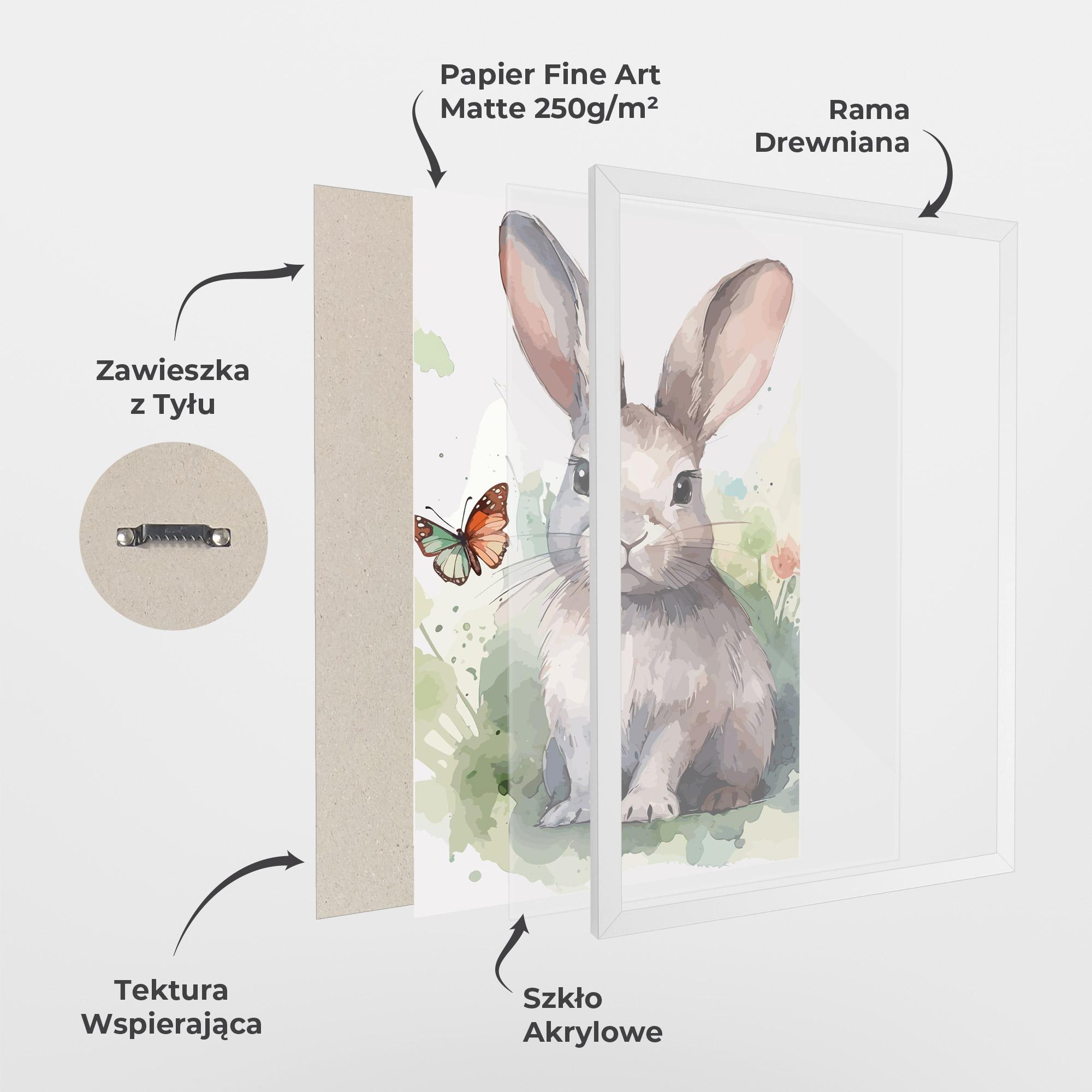 Plakat w Ramie Pretty Bunny Art mockup 1