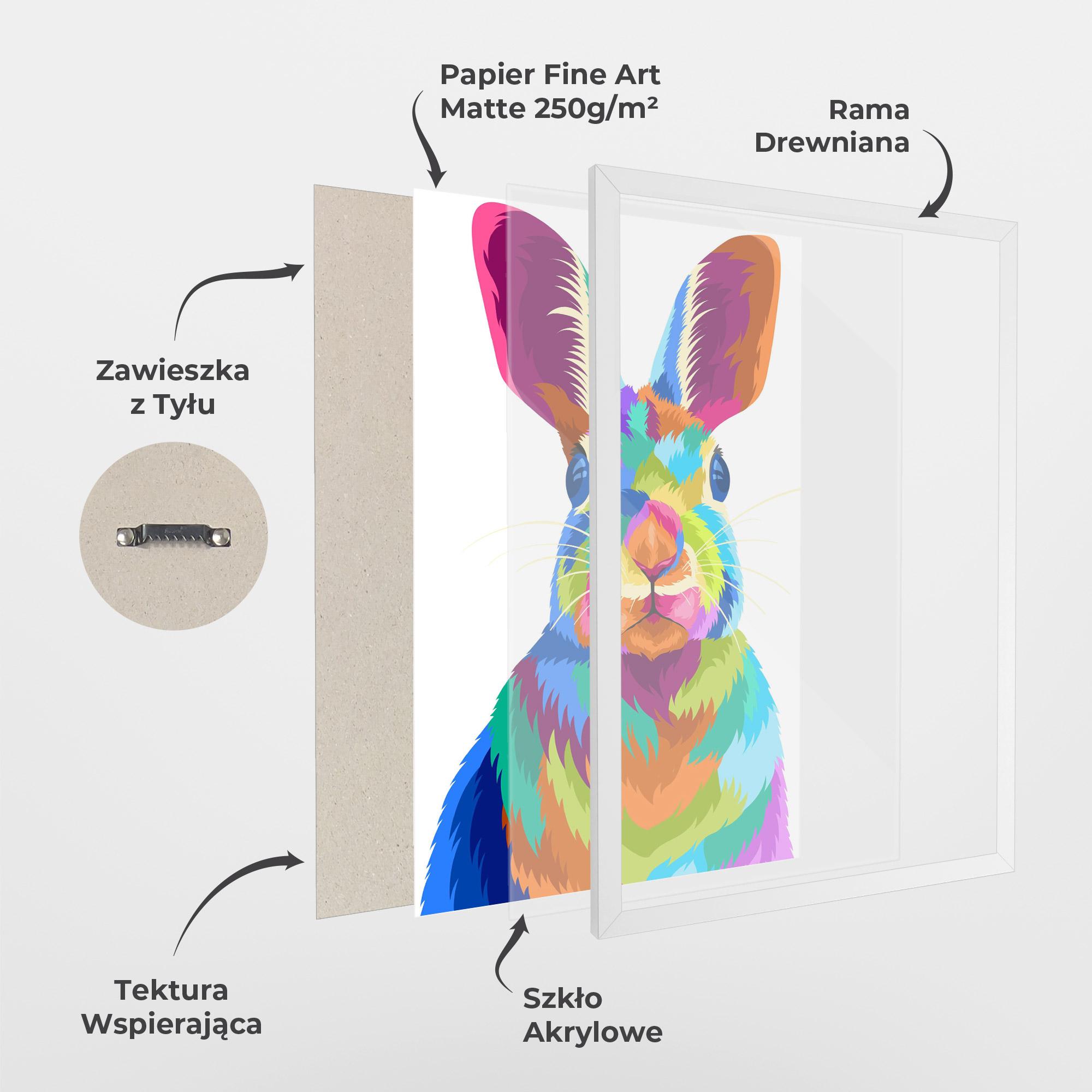 Plakat w Ramie Rabbit Art Style mockup 1