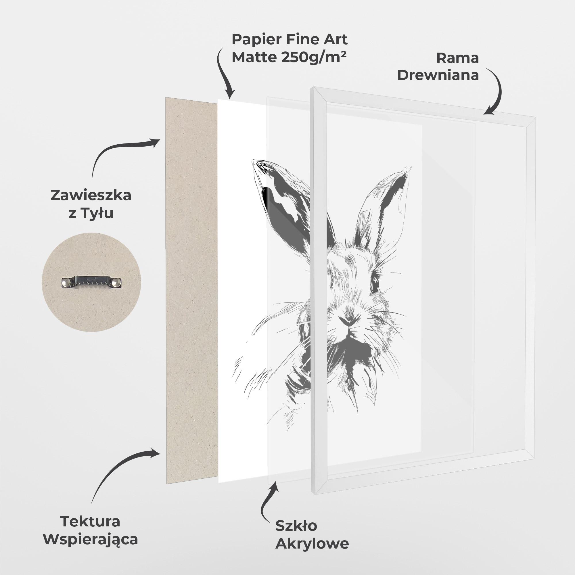 Plakat w Ramie Rabbit Looking mockup 1