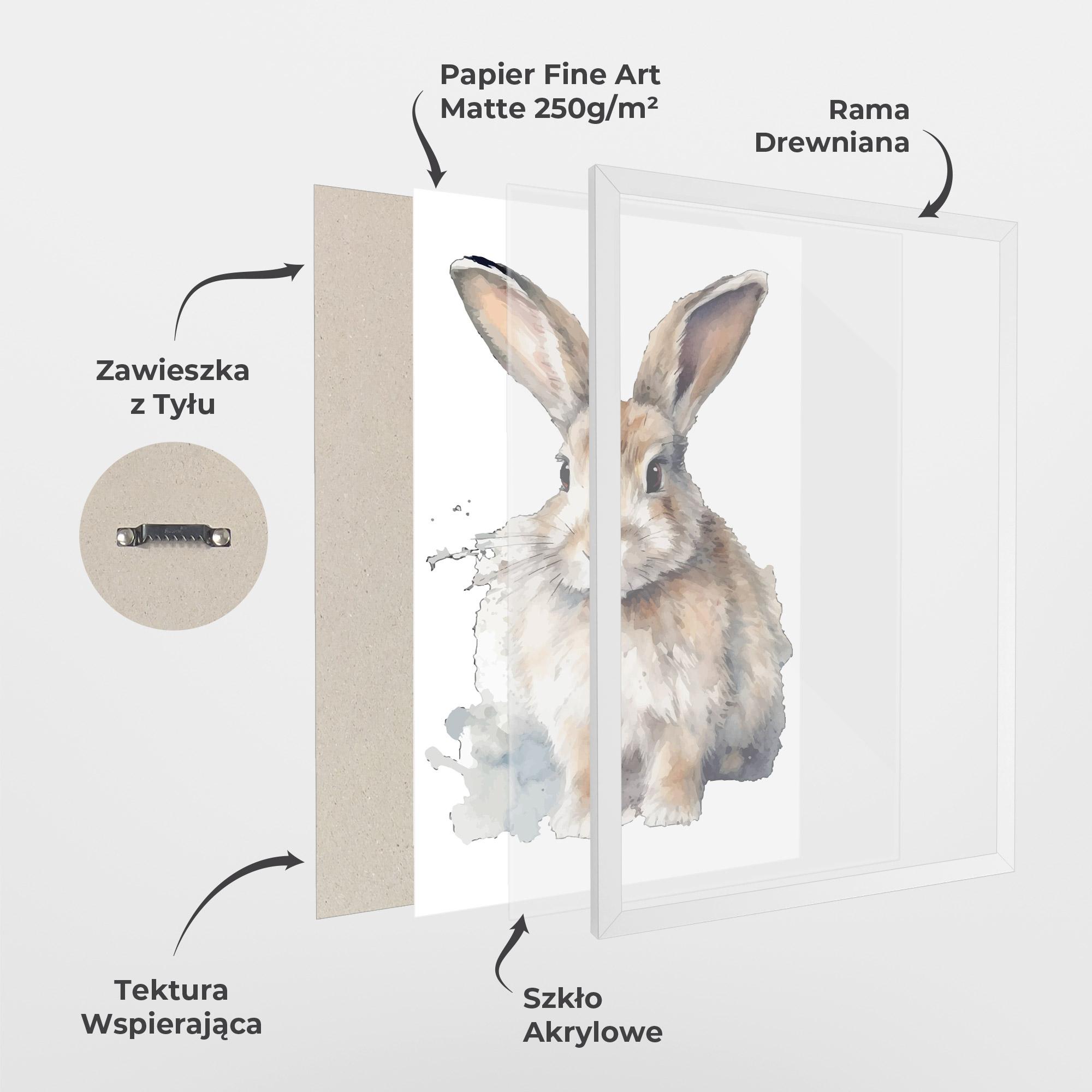 Plakat w Ramie Watercolor Cute Bunny mockup 1