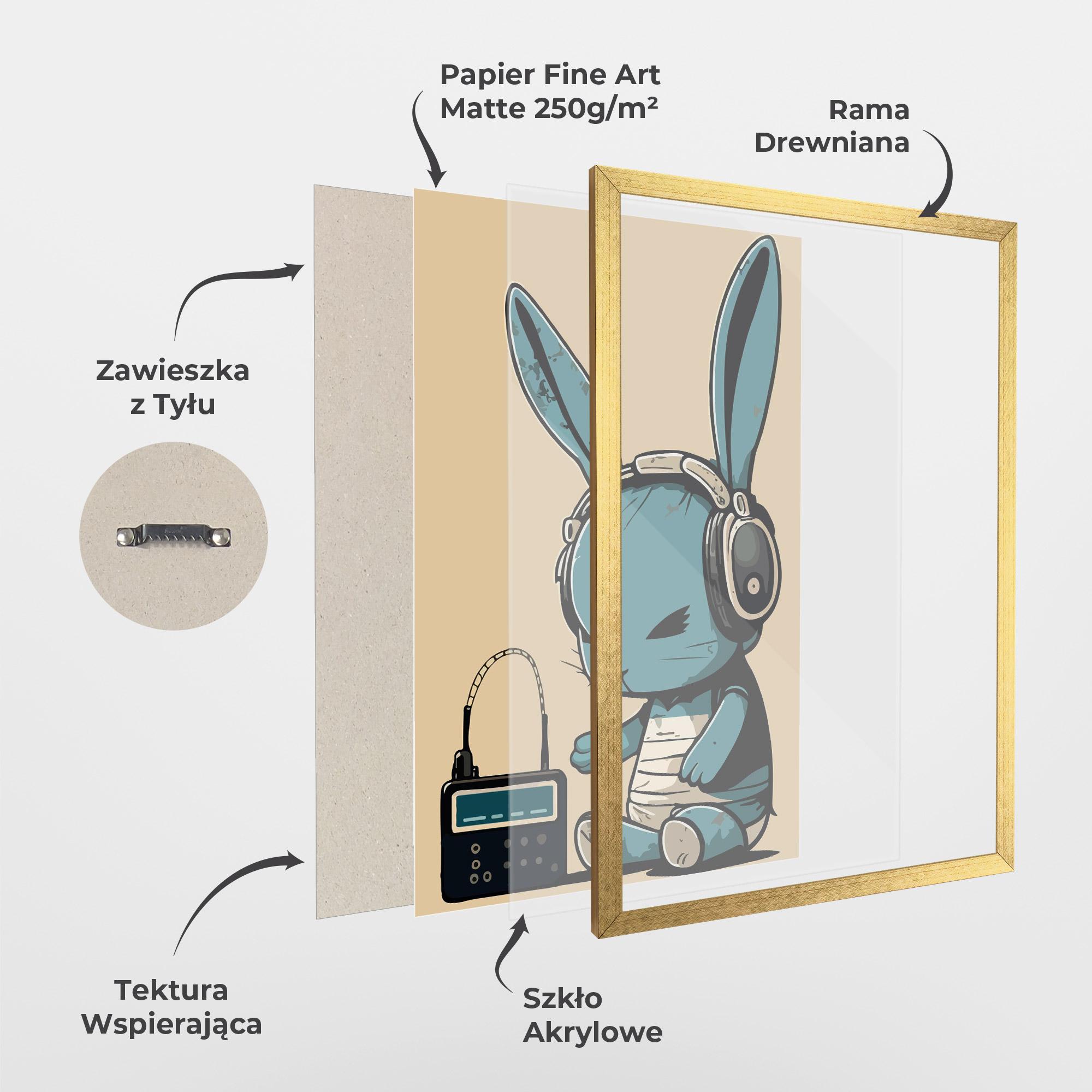 Plakat w Ramie Blue Baby Bunny mockup 1