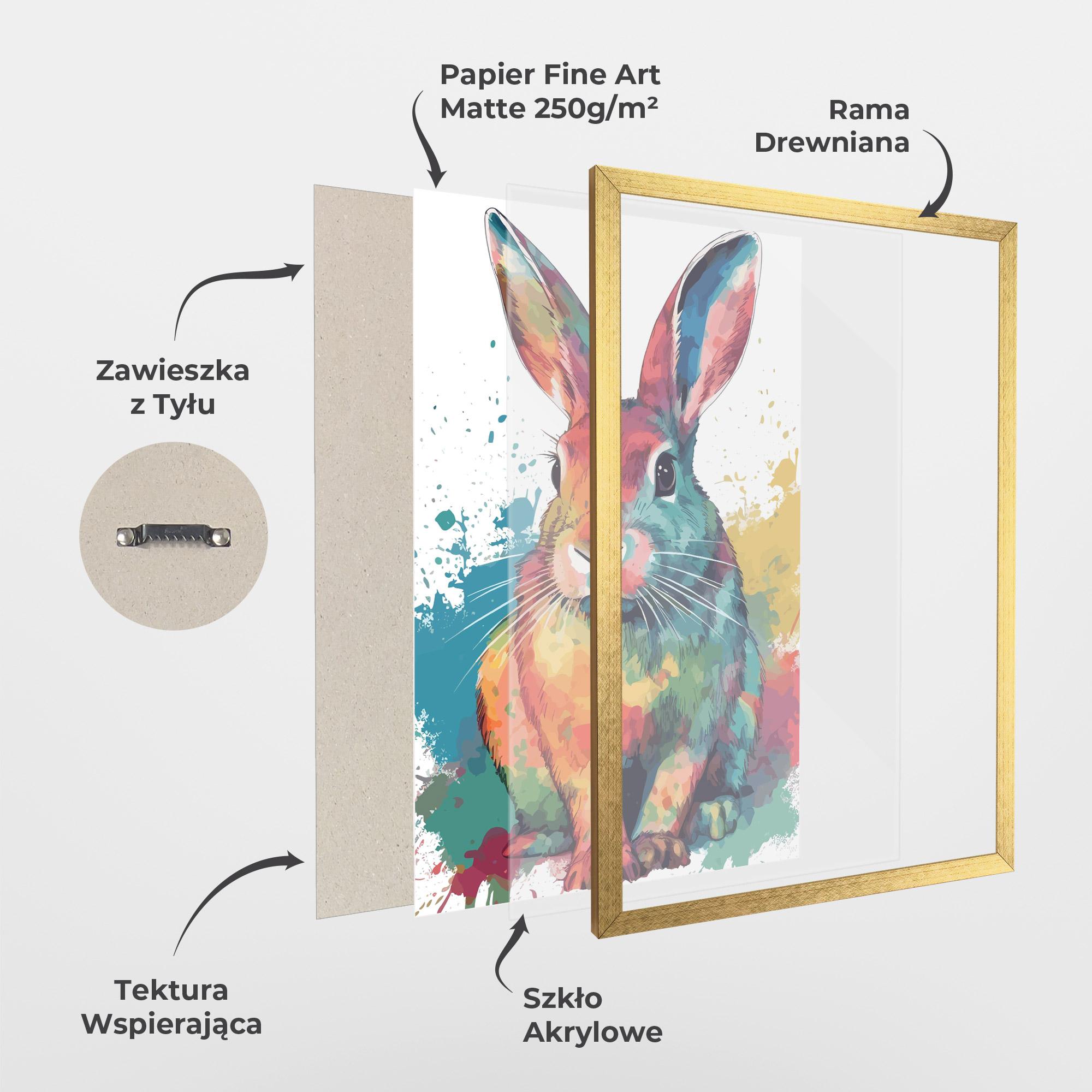 Plakat w Ramie Brush Rabbit mockup 1