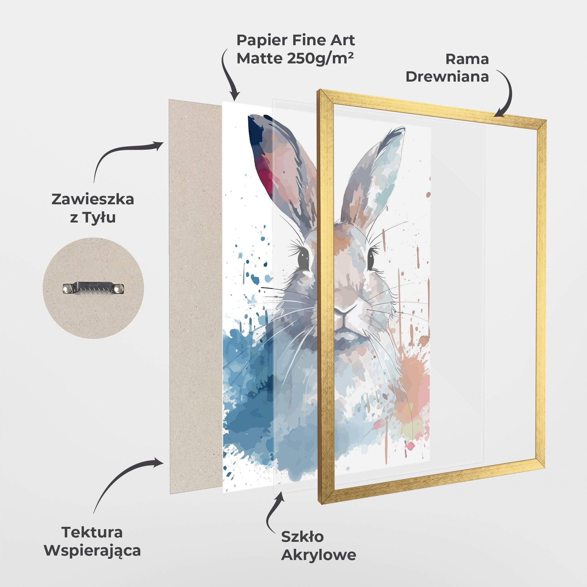 Plakat w Ramie Bunny Art Splash mockup 1