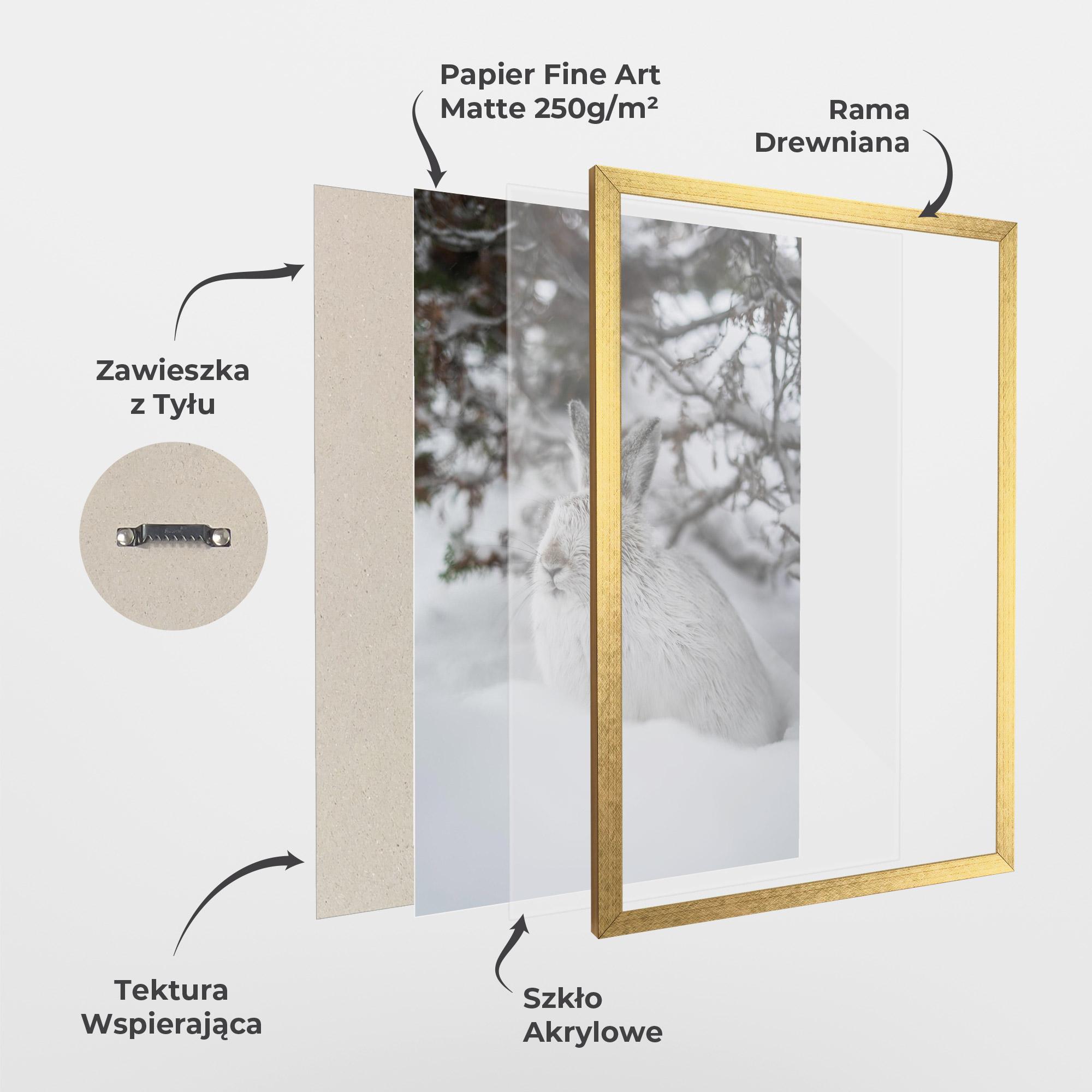 Plakat w Ramie Bunny In Snow mockup 1