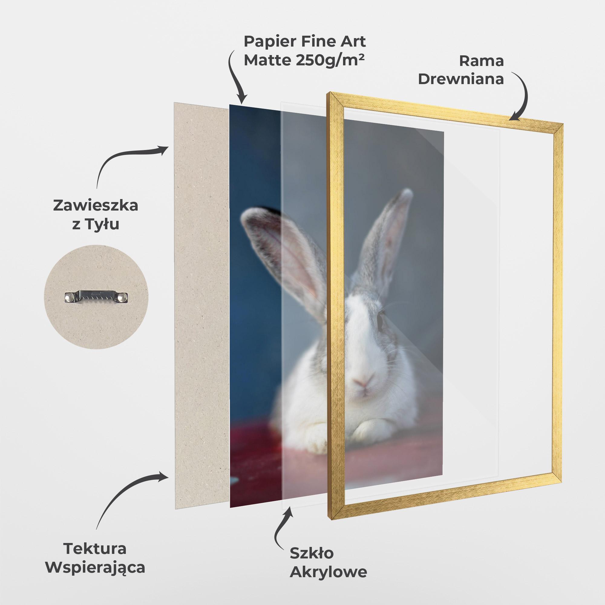 Plakat w Ramie Cute Grey Bunny mockup 1