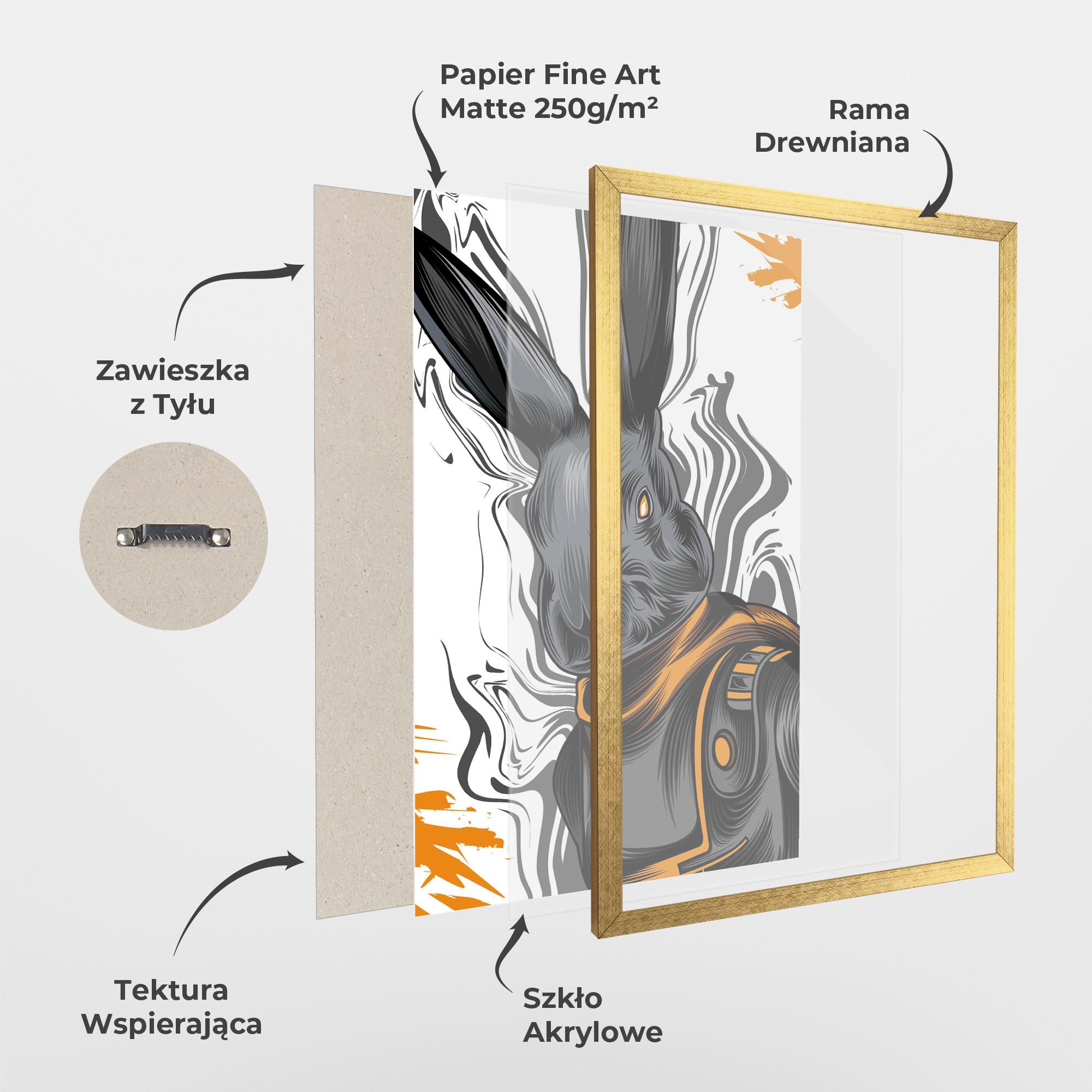 Plakat w Ramie Cyborg Yellow Bunny mockup 1