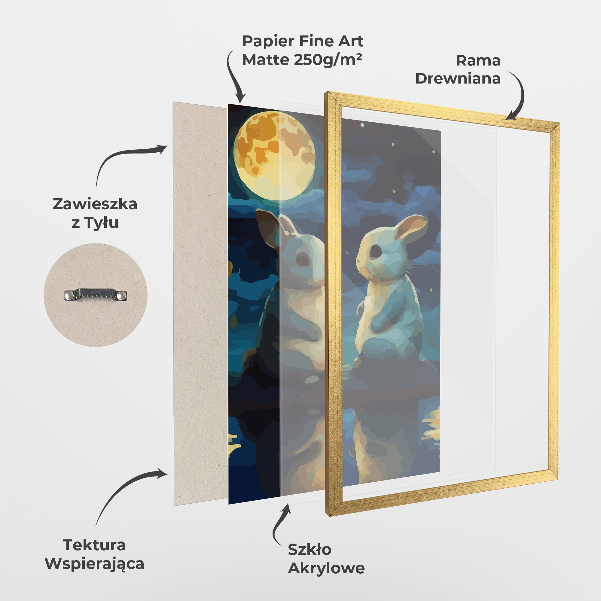 Plakat w Ramie Full Moon Bunny mockup 1