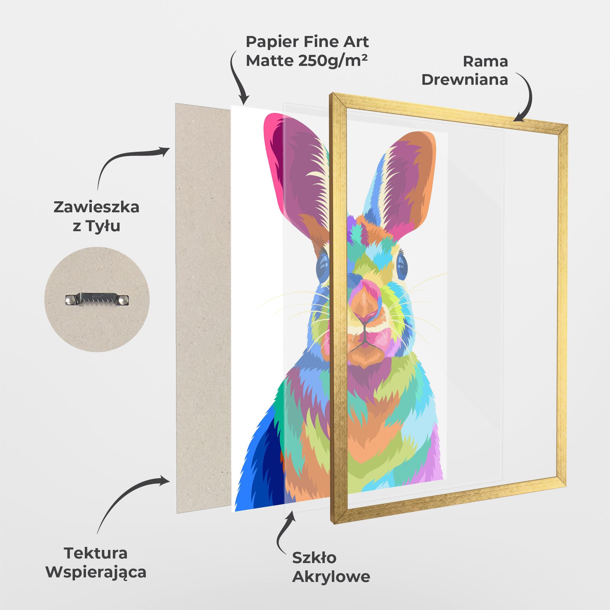 Plakat w Ramie Rabbit Art Style mockup 1