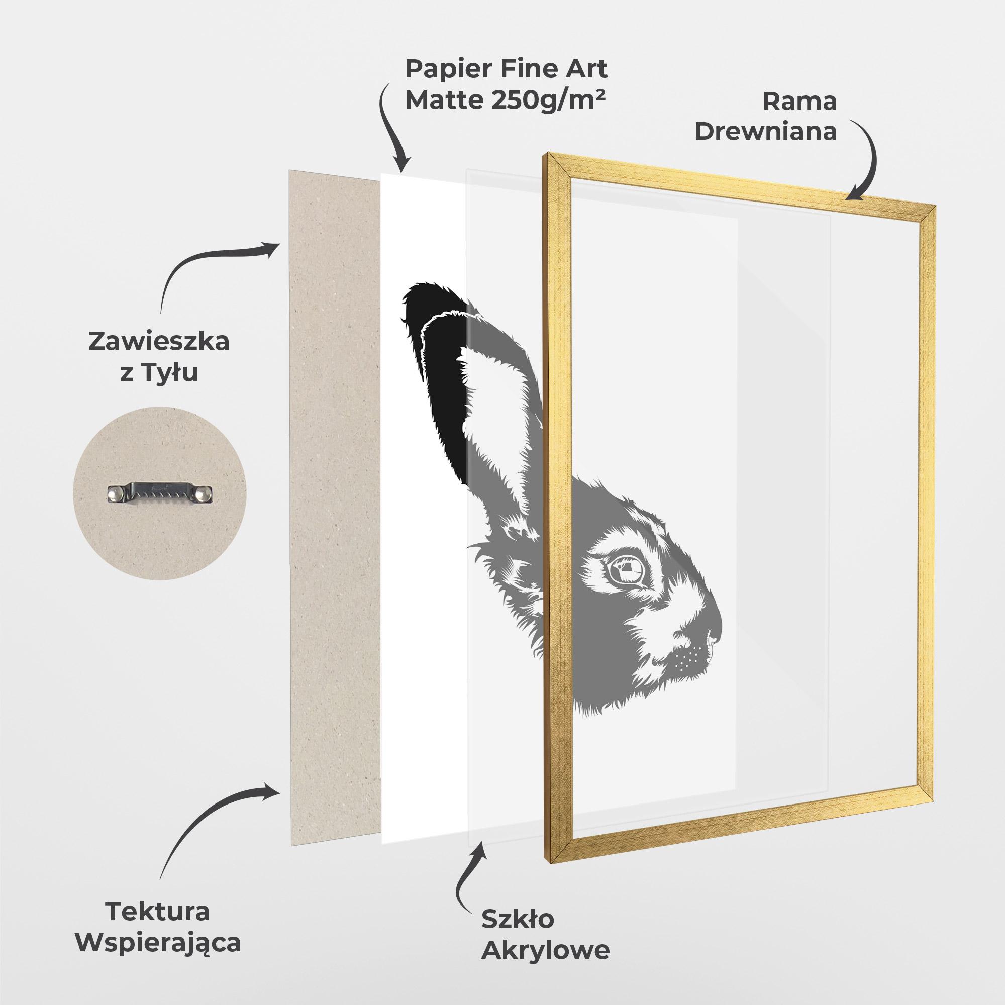 Plakat w Ramie Rabbit Head mockup 1