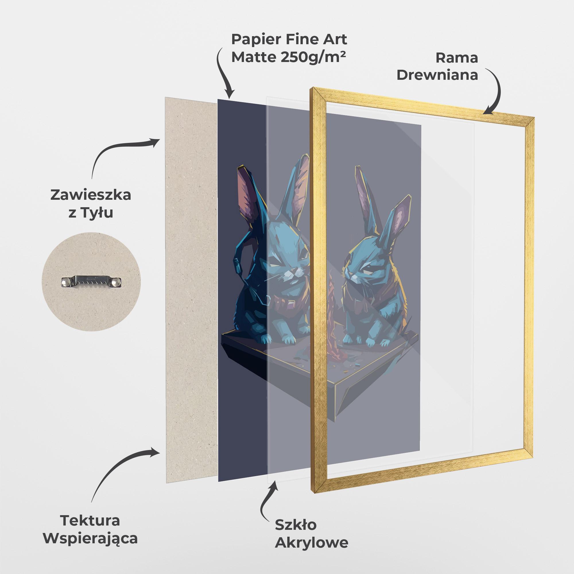 Plakat w Ramie Rabbit Headset mockup 1