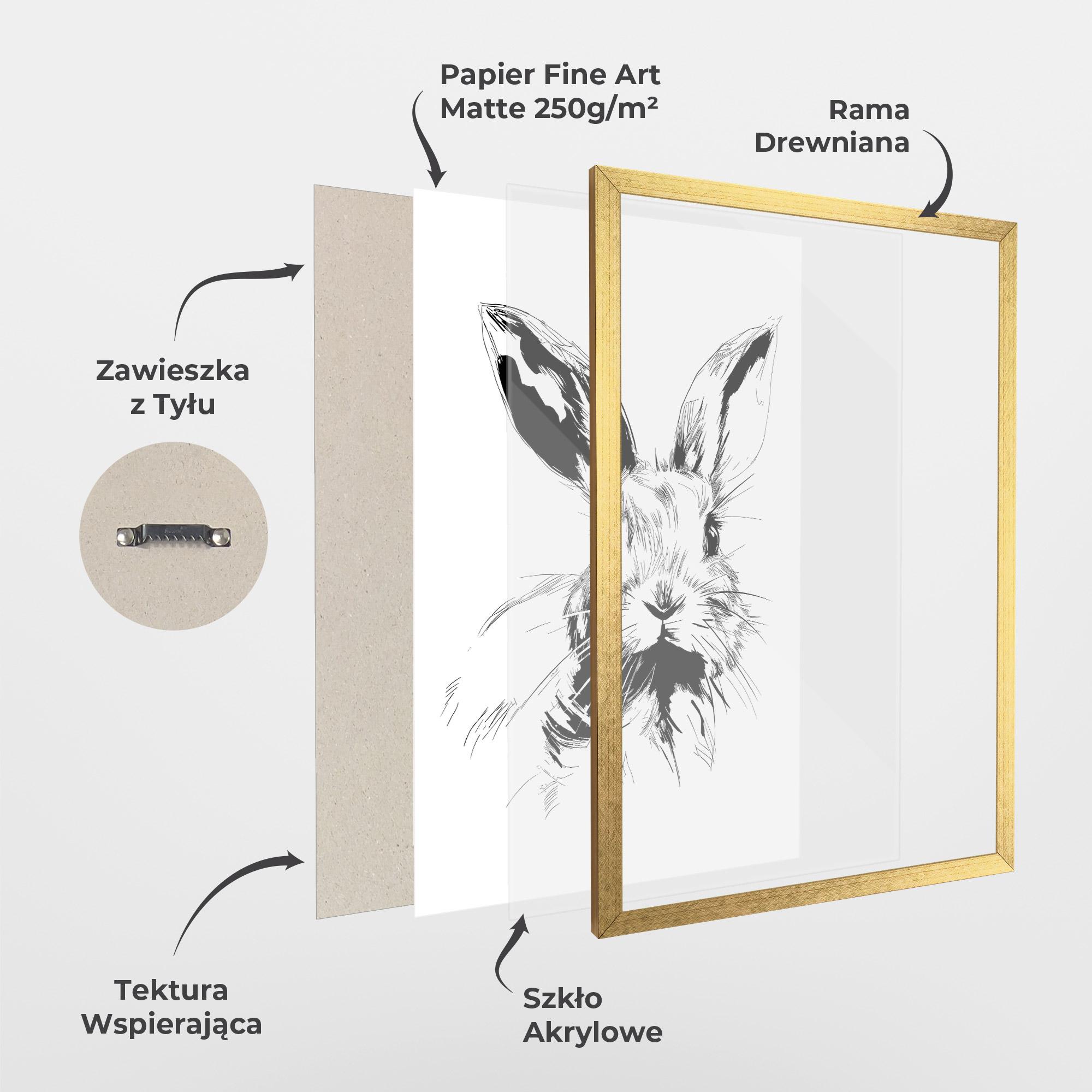 Plakat w Ramie Rabbit Looking mockup 1