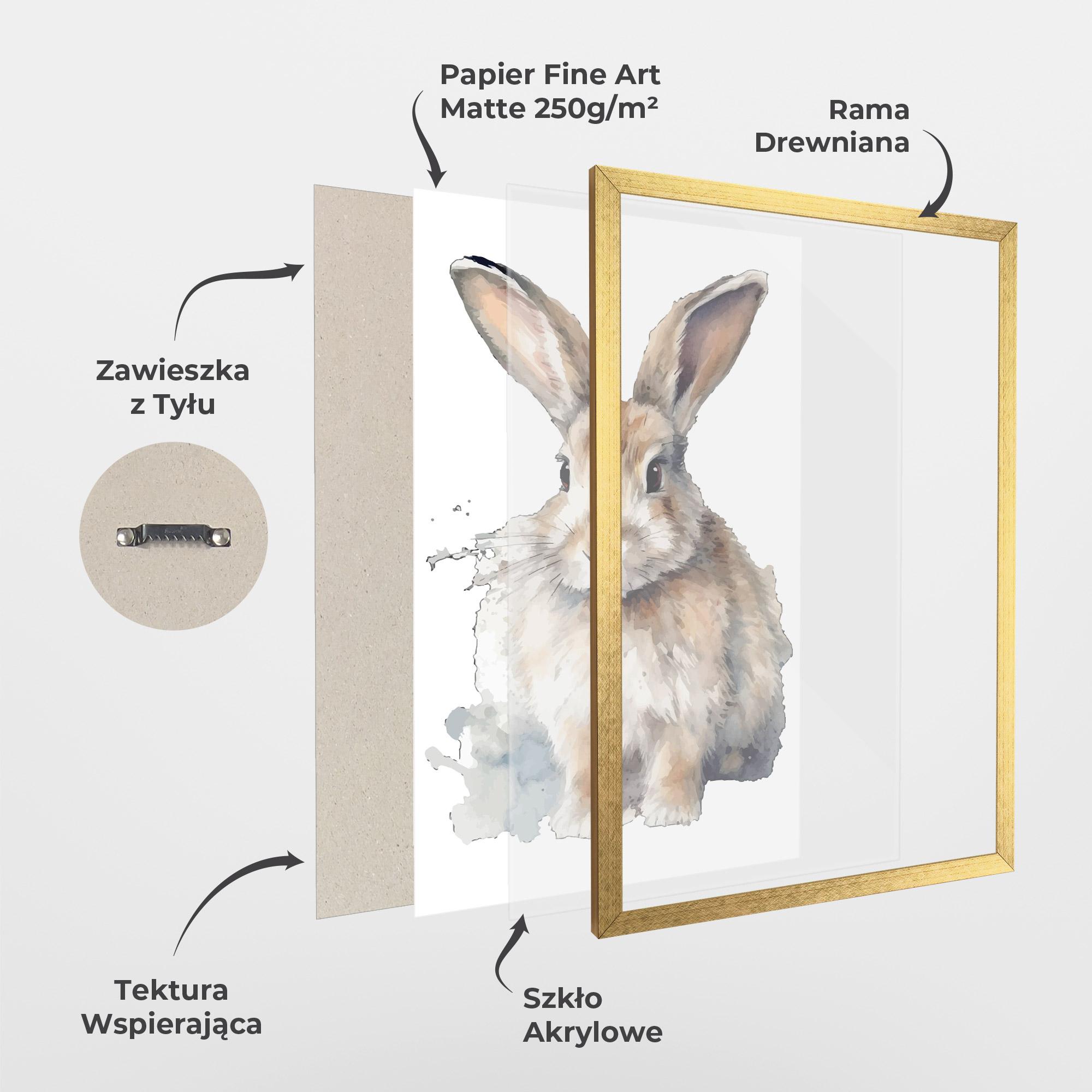 Plakat w Ramie Watercolor Cute Bunny mockup 1