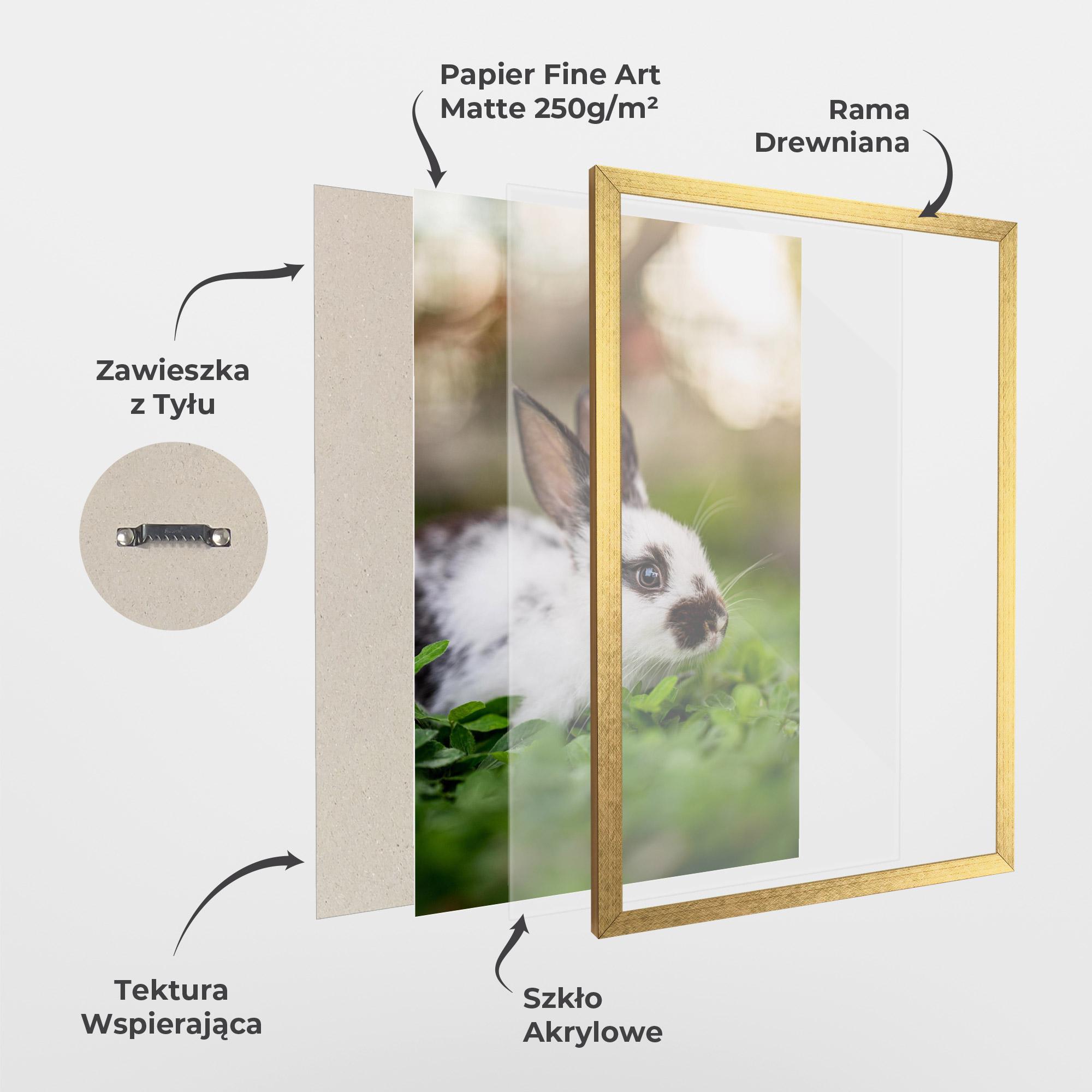 Plakat w Ramie White Black Bunny mockup 1