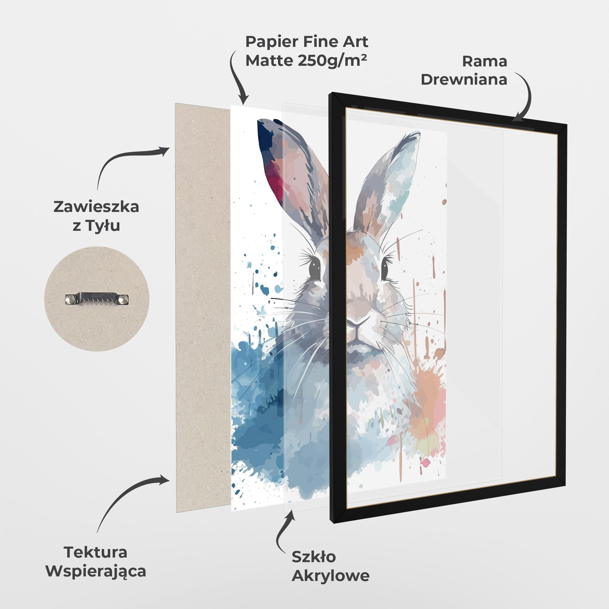 Plakat w Ramie Bunny Art Splash mockup 1