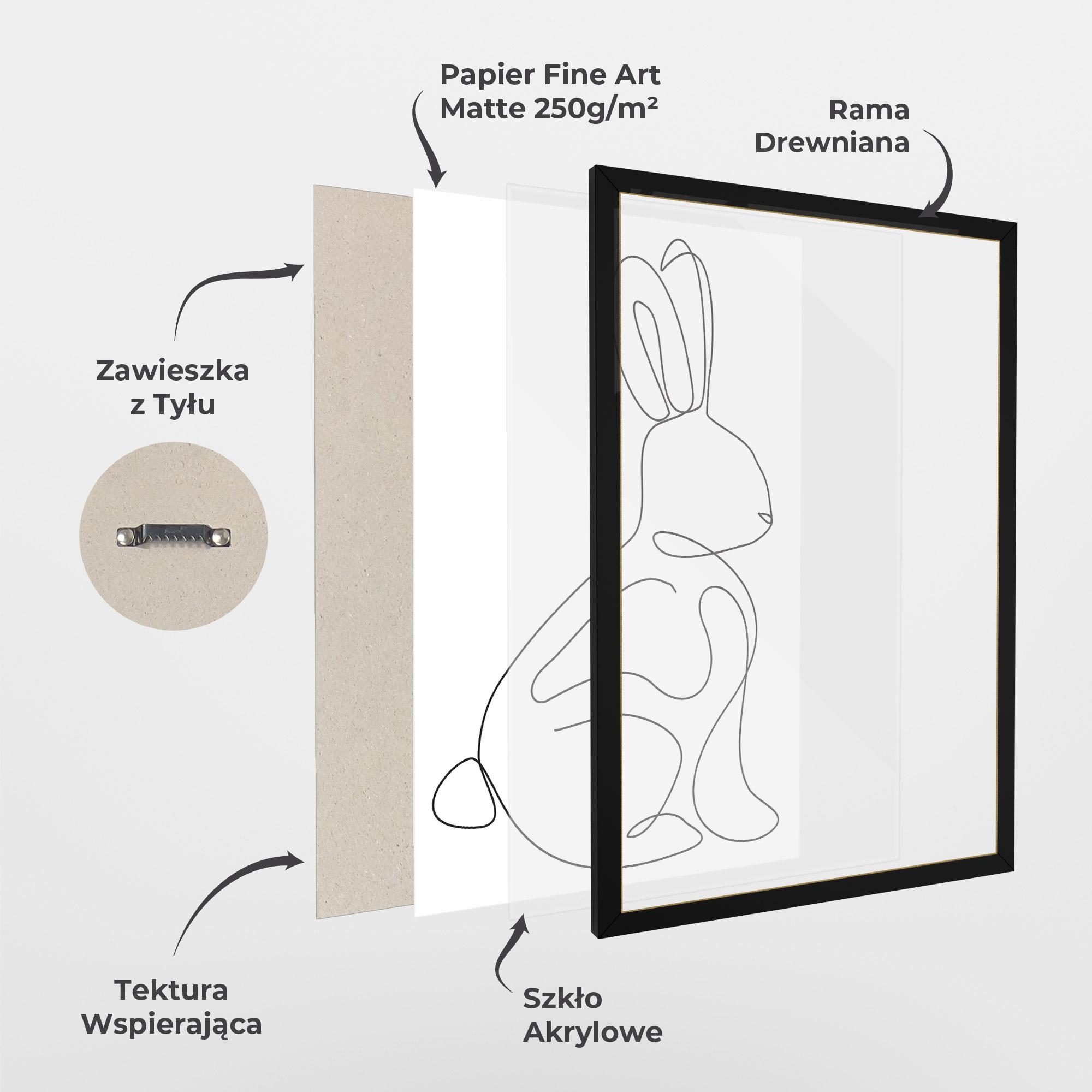 Plakat w Ramie Cute Rabbit mockup 1