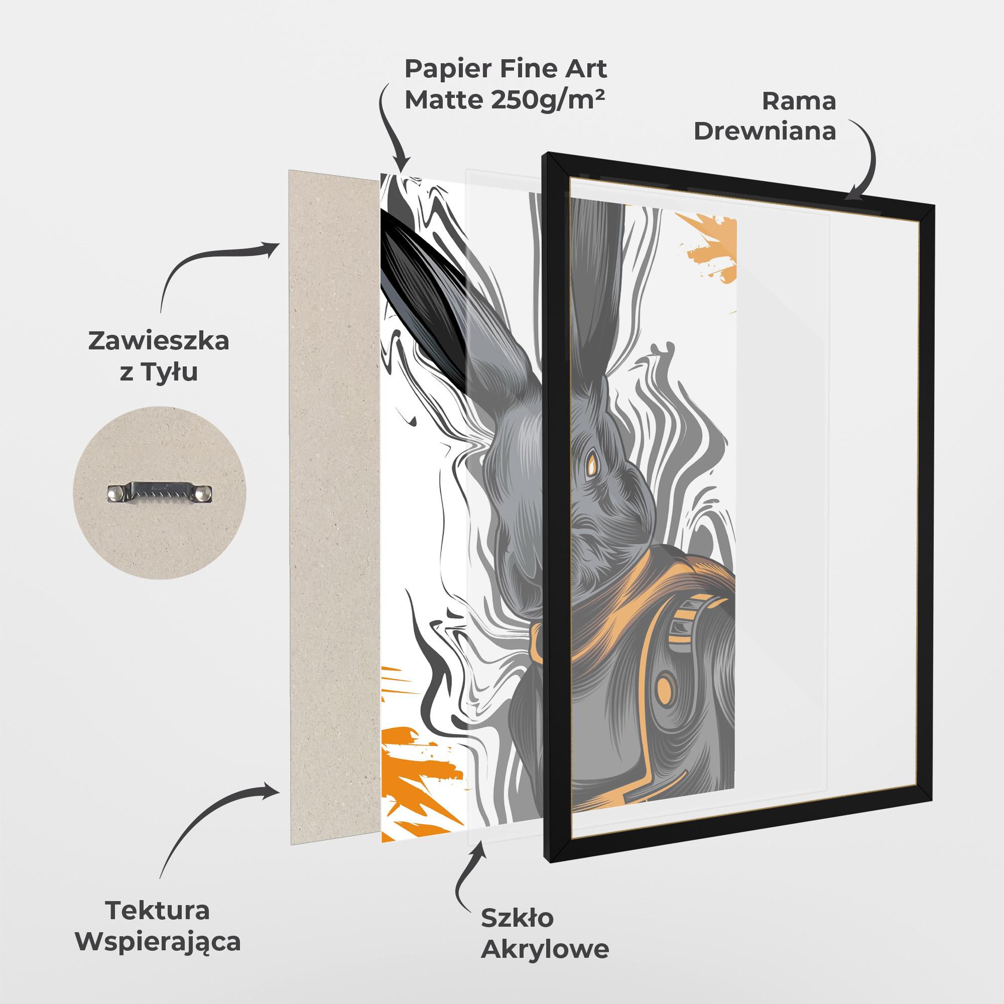 Plakat w Ramie Cyborg Yellow Bunny mockup 1