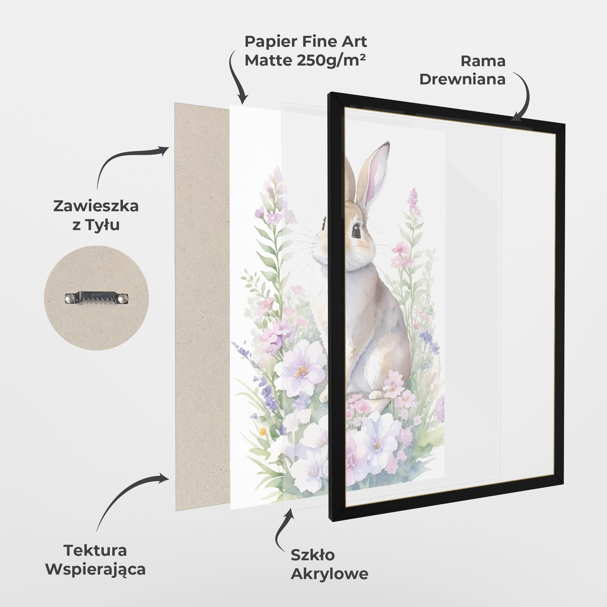 Plakat w Ramie Pretty Cute Bunny mockup 1