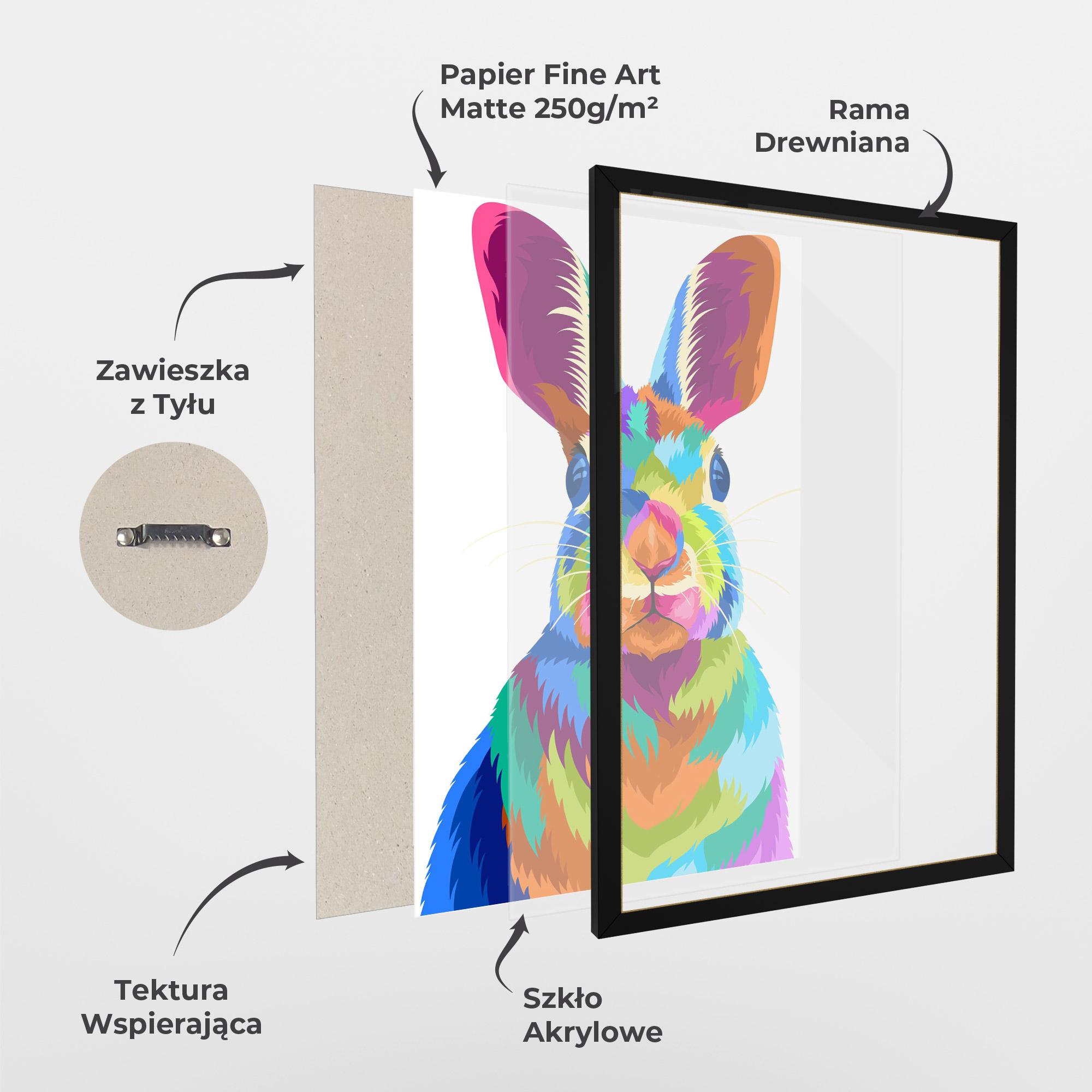 Plakat w Ramie Rabbit Art Style mockup 1
