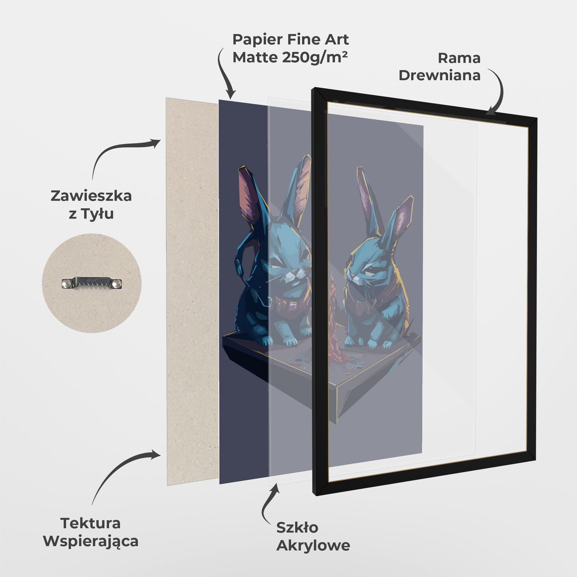 Plakat w Ramie Rabbit Headset mockup 1