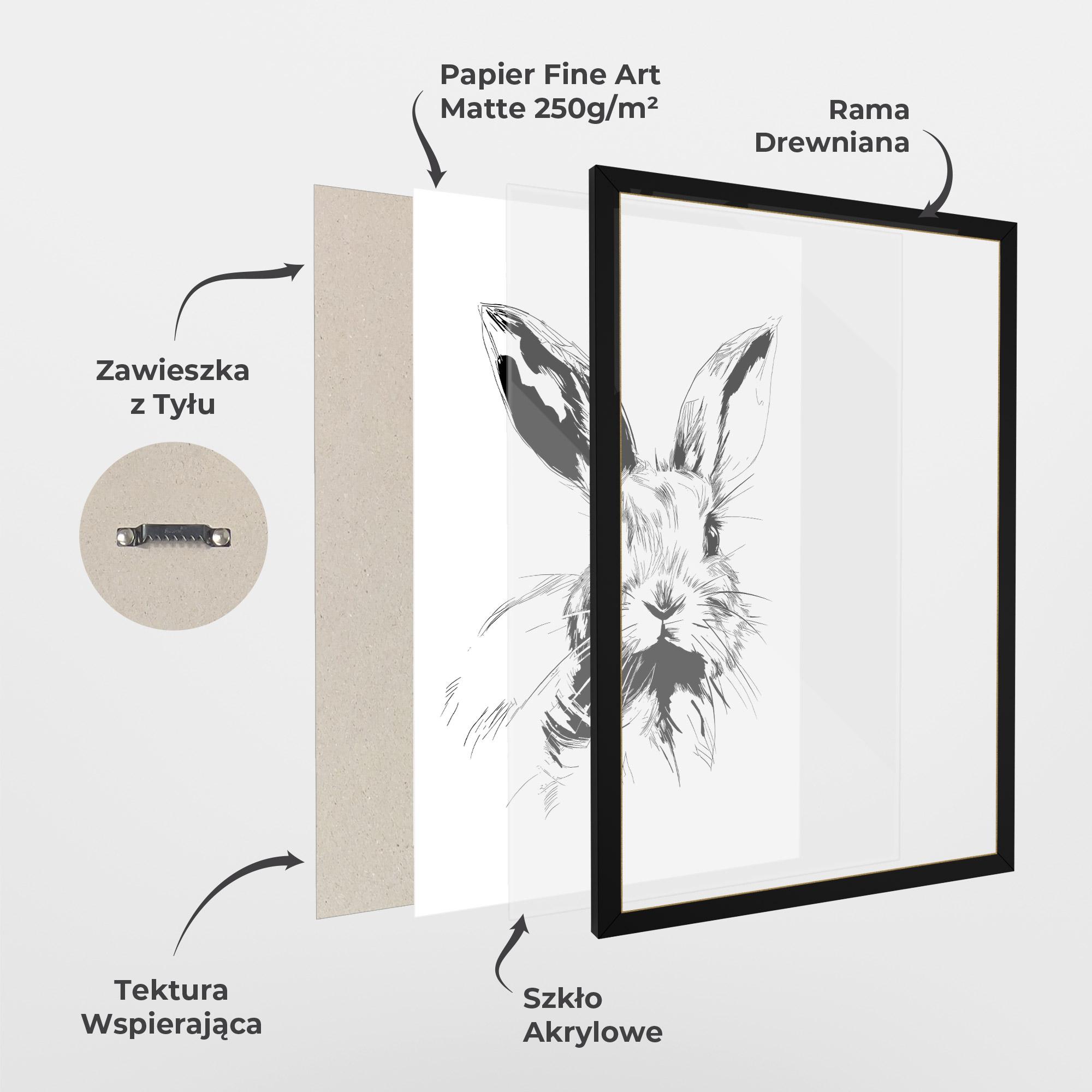 Plakat w Ramie Rabbit Looking mockup 1
